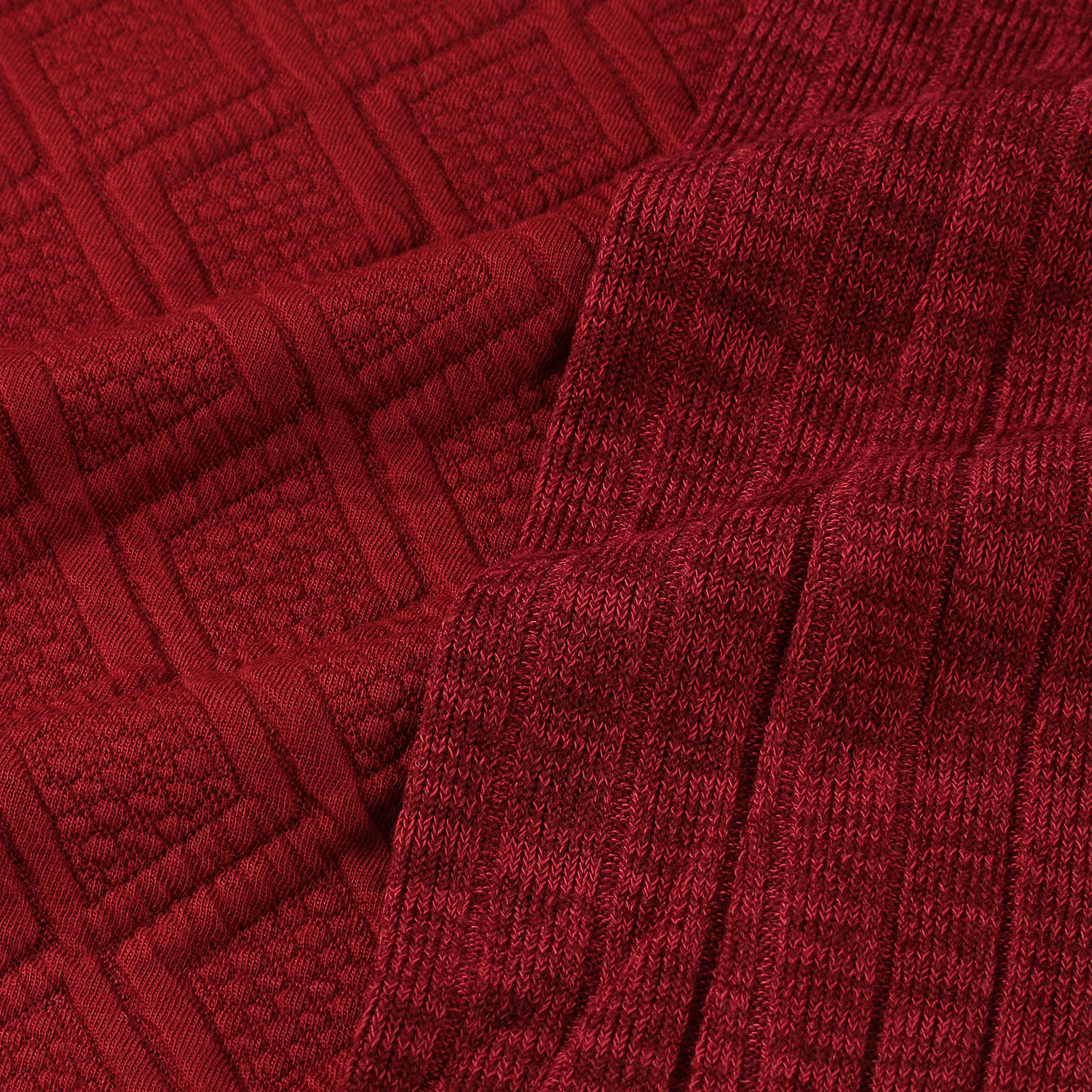 リブ×膨れ素材切替カットアンサンブル - 画像7