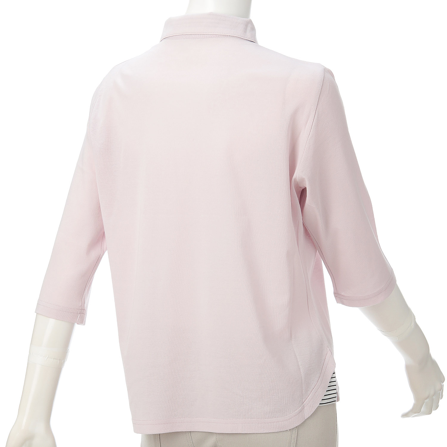 ボーダー使い襟付き7分袖プルオーバー - 画像6