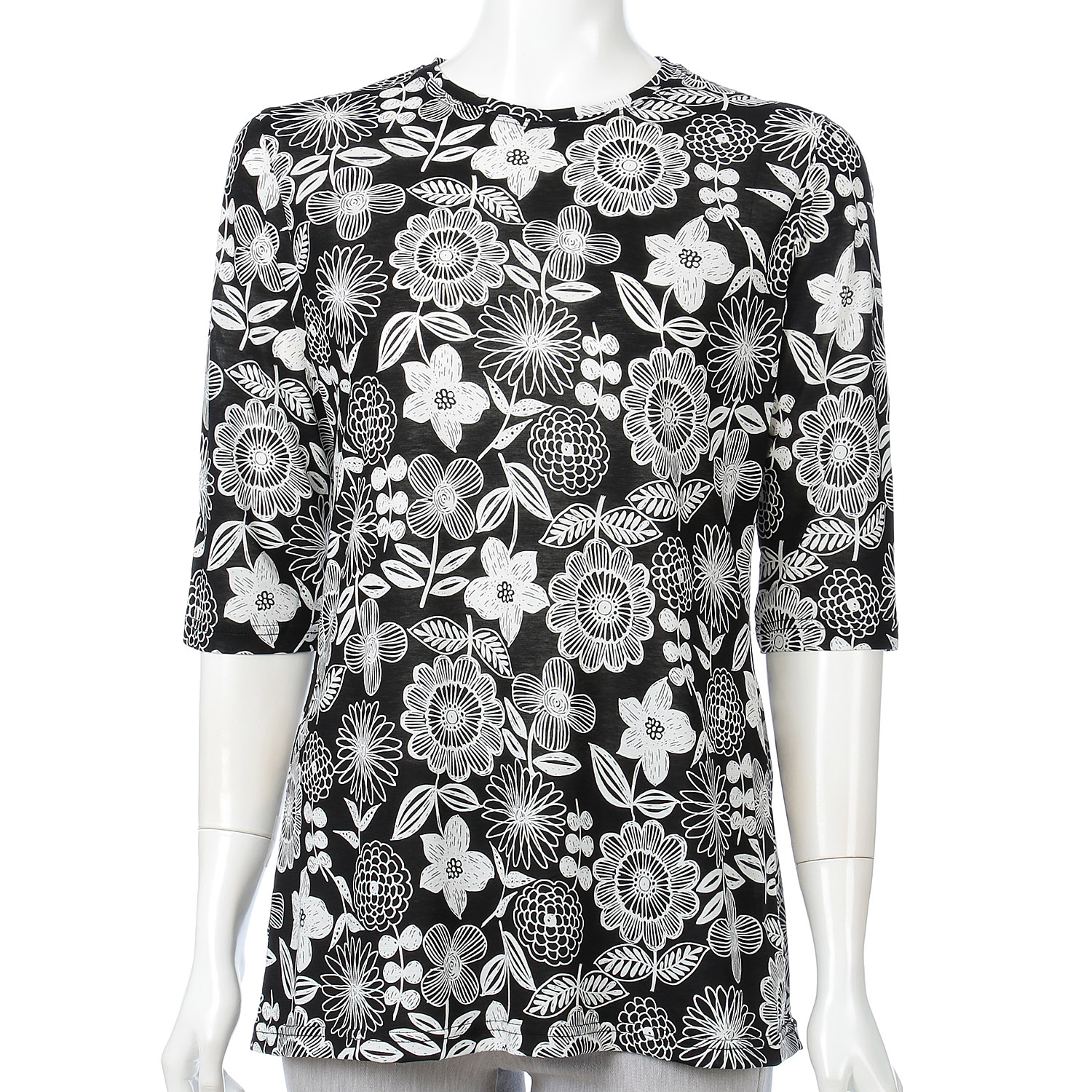 サイロ強撚単色花柄チュニック6分袖 - 画像6