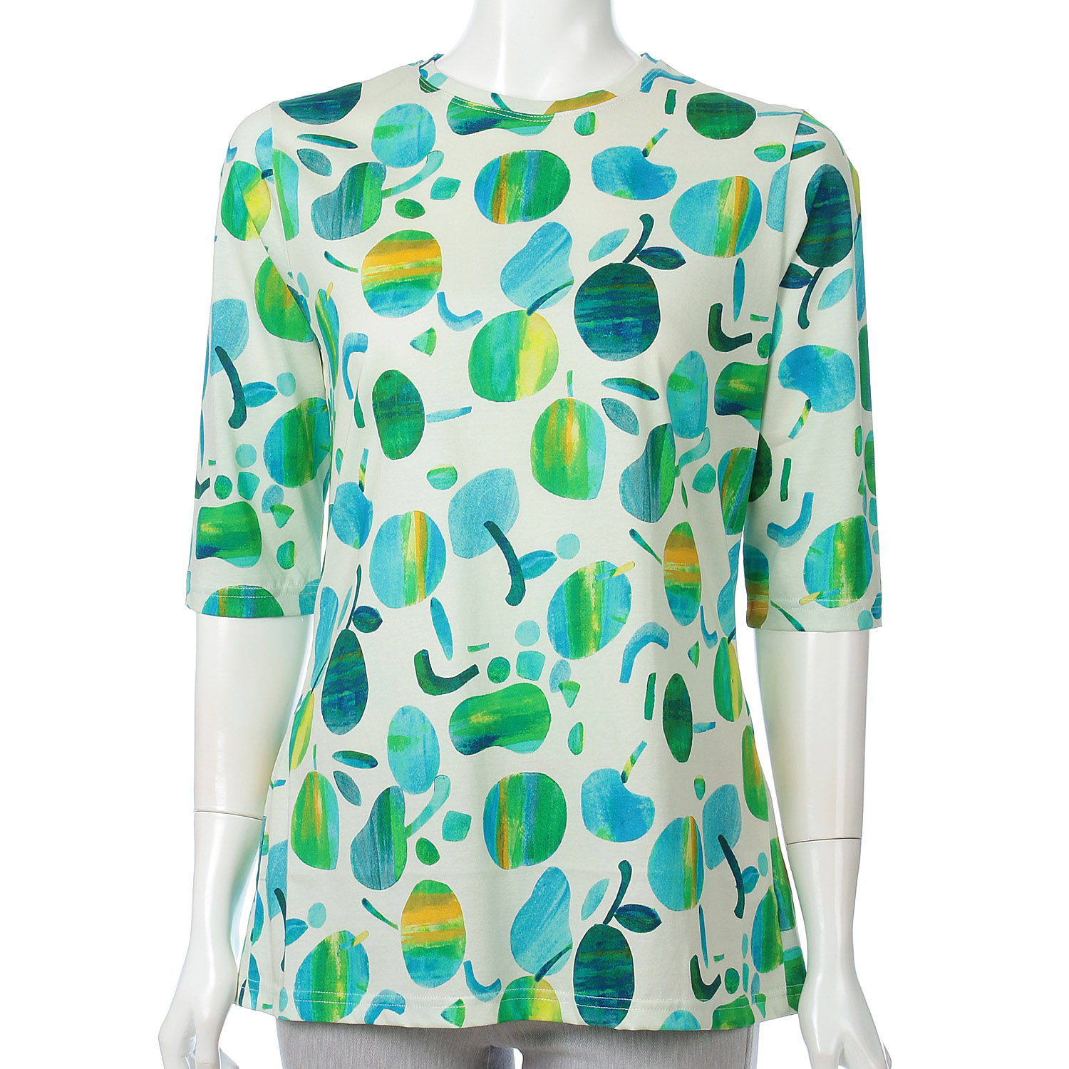 Wシルケット天竺ドット柄チュニック6分袖 - 画像3