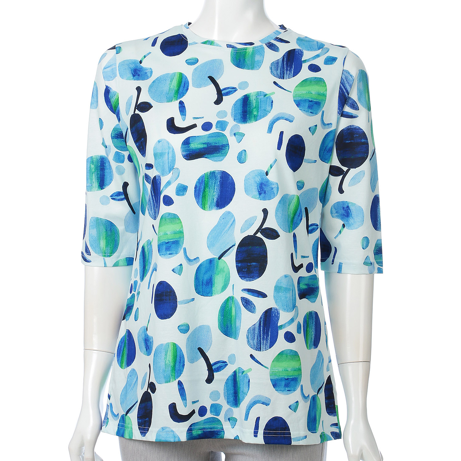 Wシルケット天竺ドット柄チュニック6分袖 - 画像6