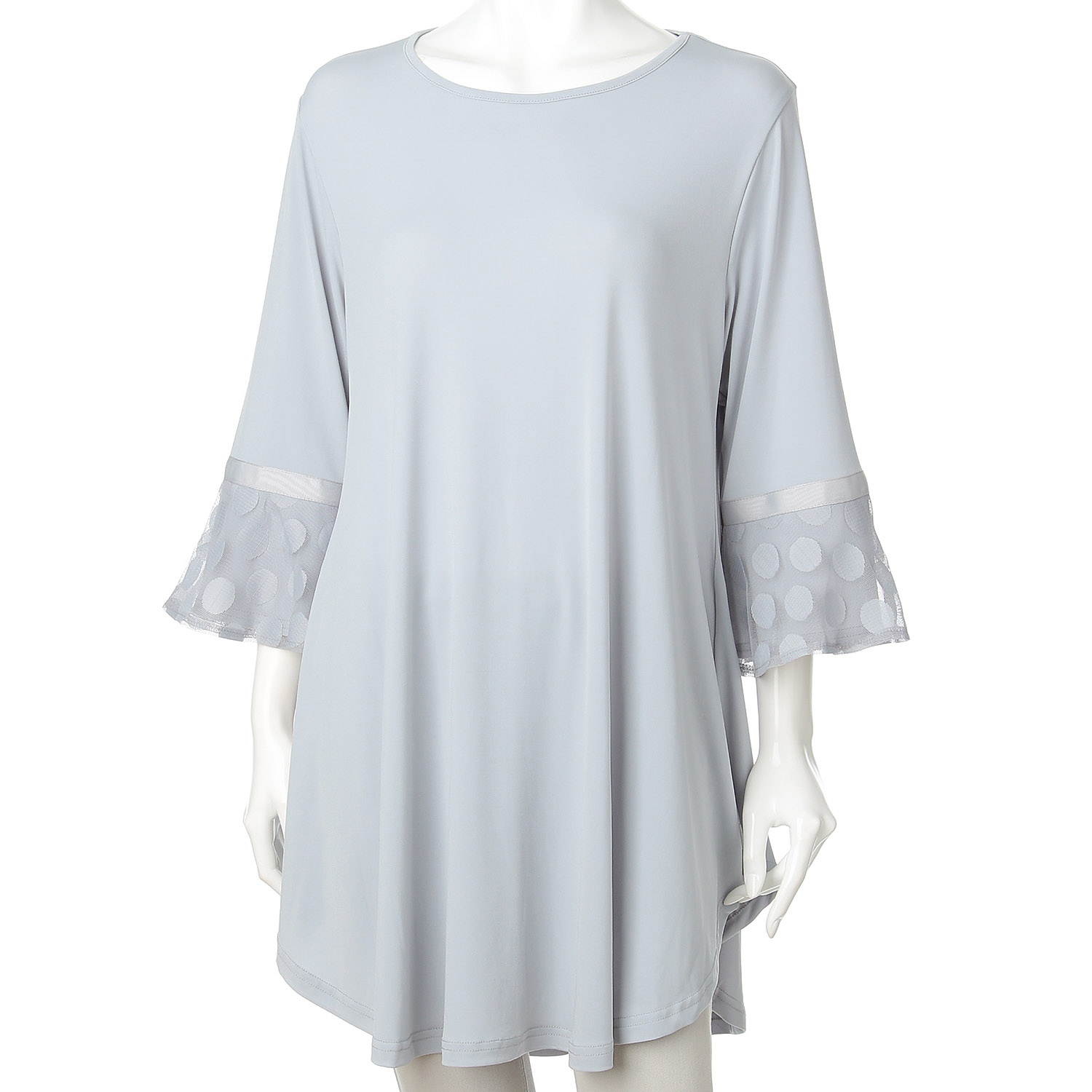 無地×ドット柄チュニック