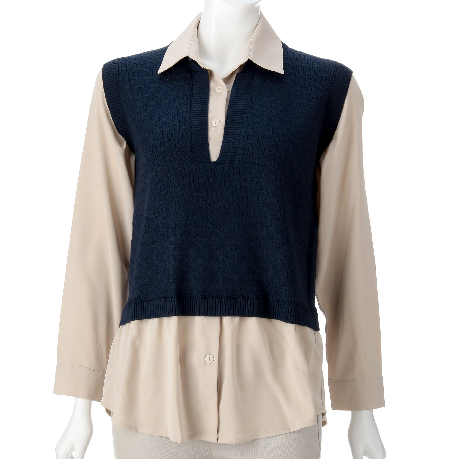 重ね着風襟付きチュニック - 画像6