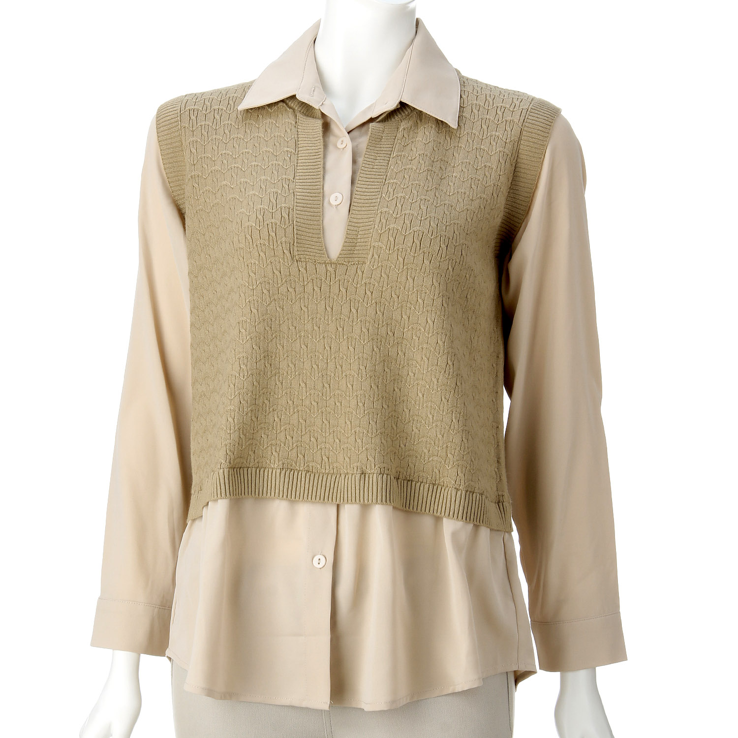 重ね着風襟付きチュニック