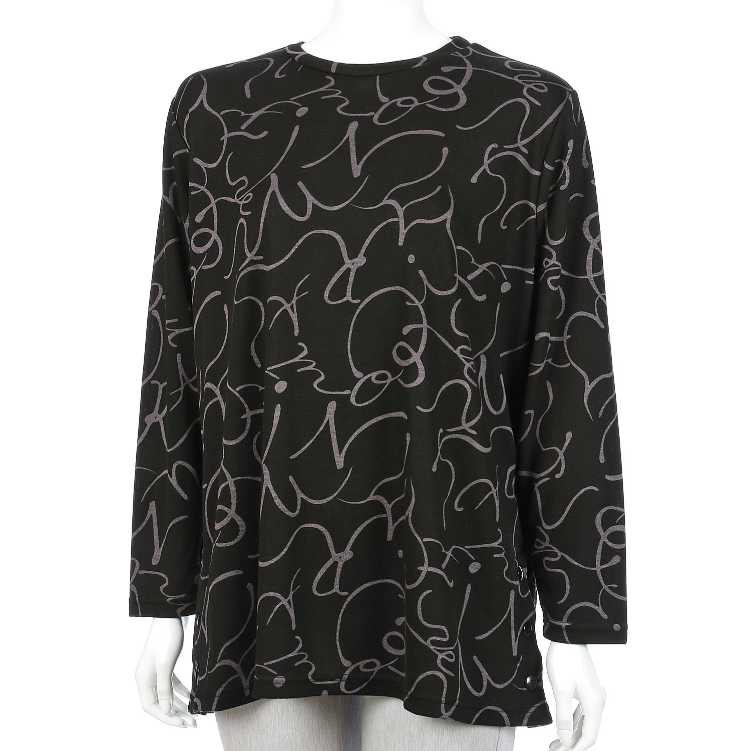 チビハイ脇釦付きプリントチュニック - 画像2