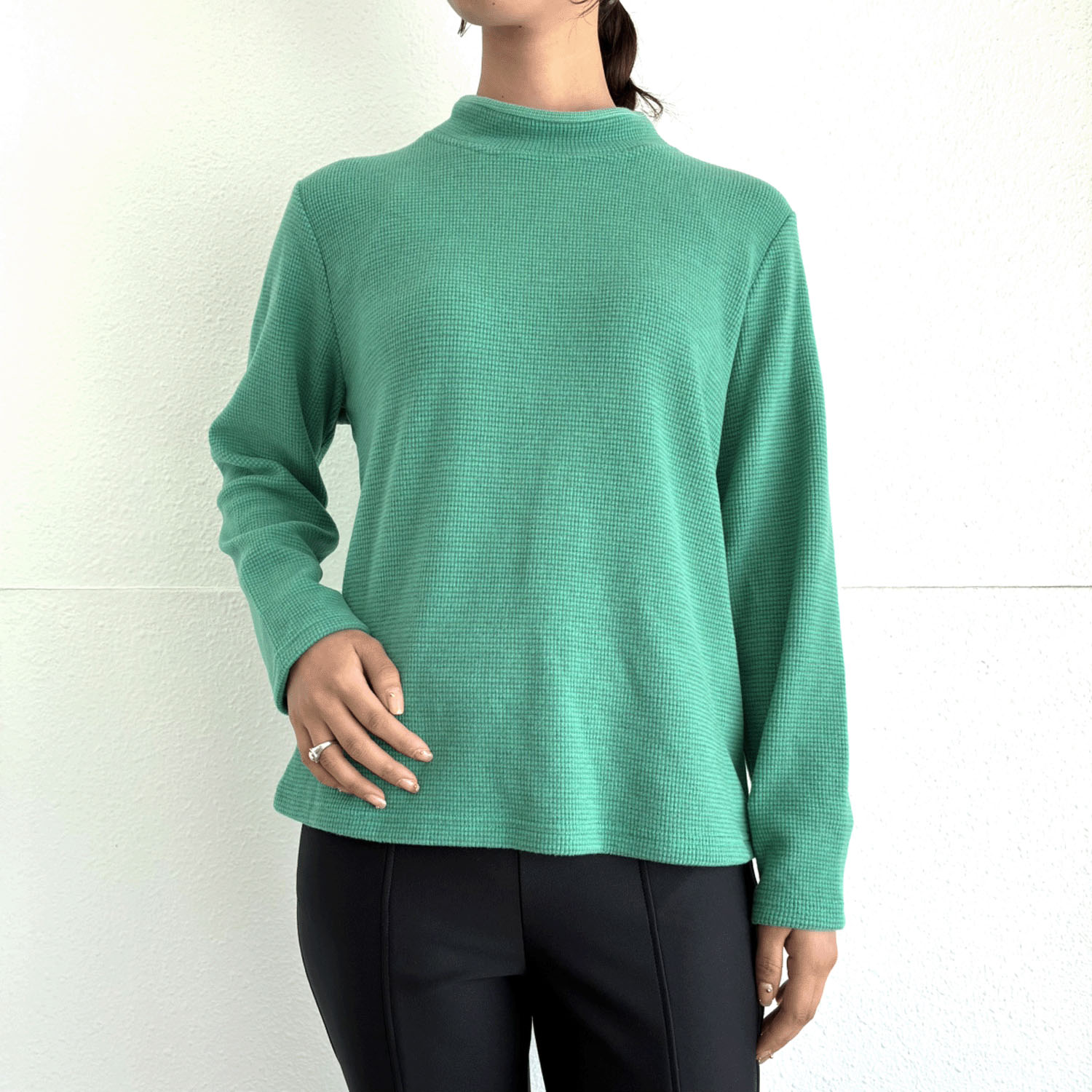 【Insta Live】ボーダー配色ハイネックプルオーバー - 画像19