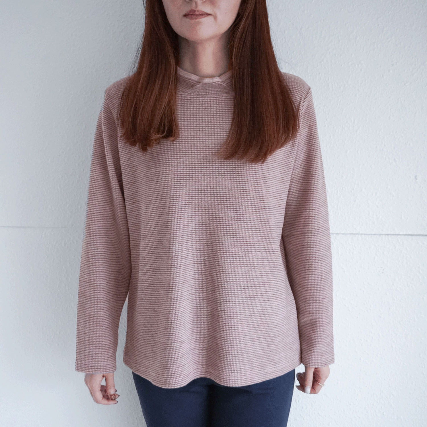 【Insta Live】ボーダー配色ハイネックプルオーバー - 画像8