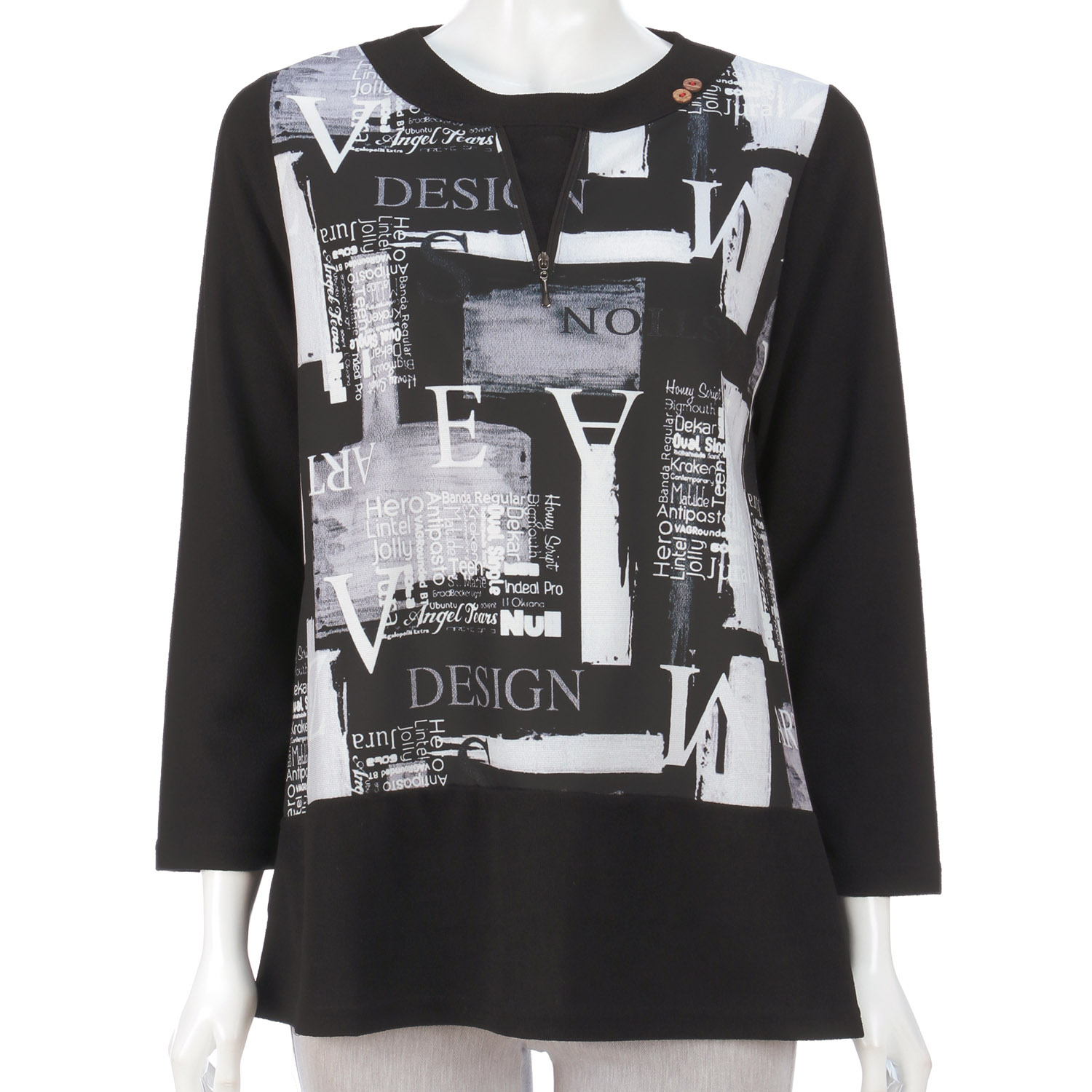 ファスナー付きプリントチュニック - 画像5