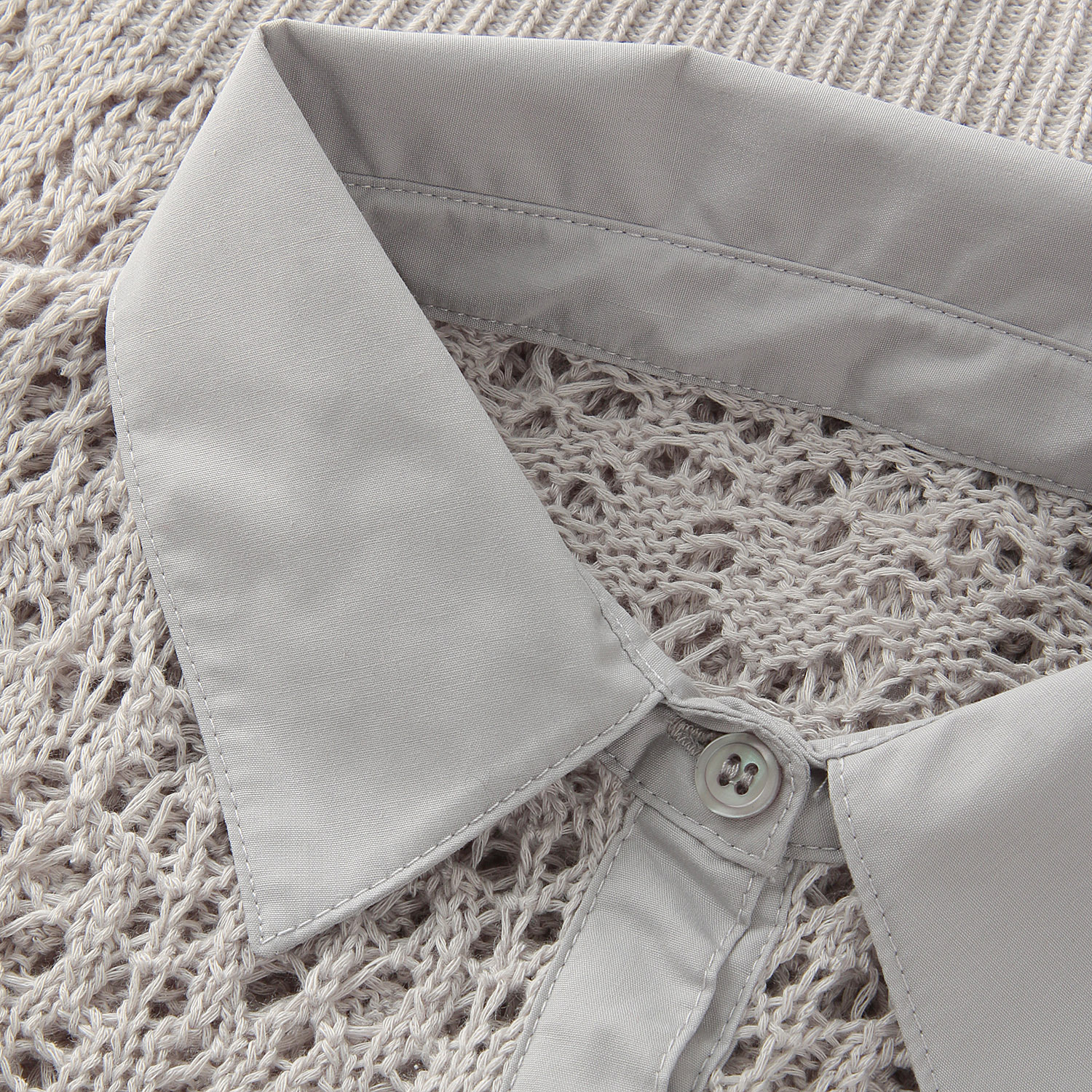 レース襟付きカーディガン - 画像3