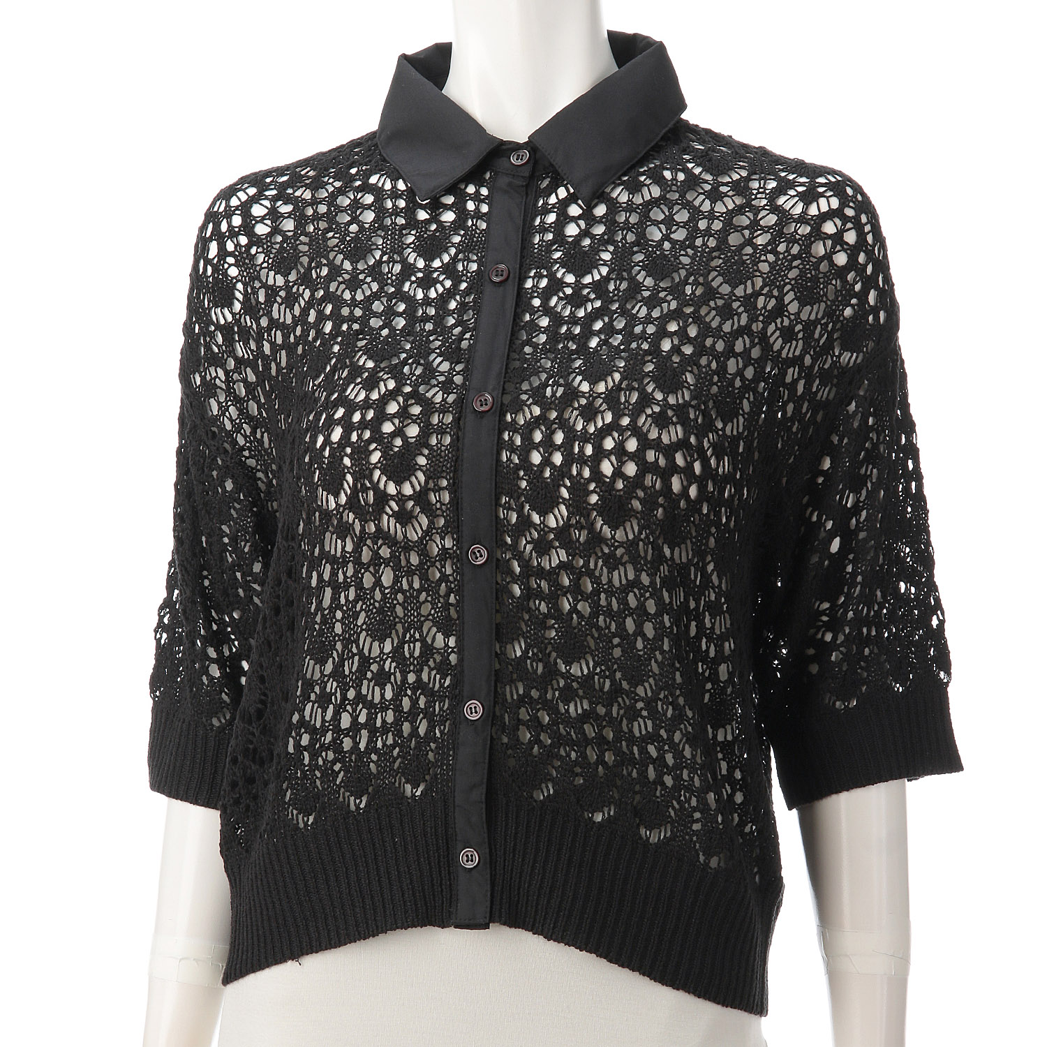 レース襟付きカーディガン - 画像4