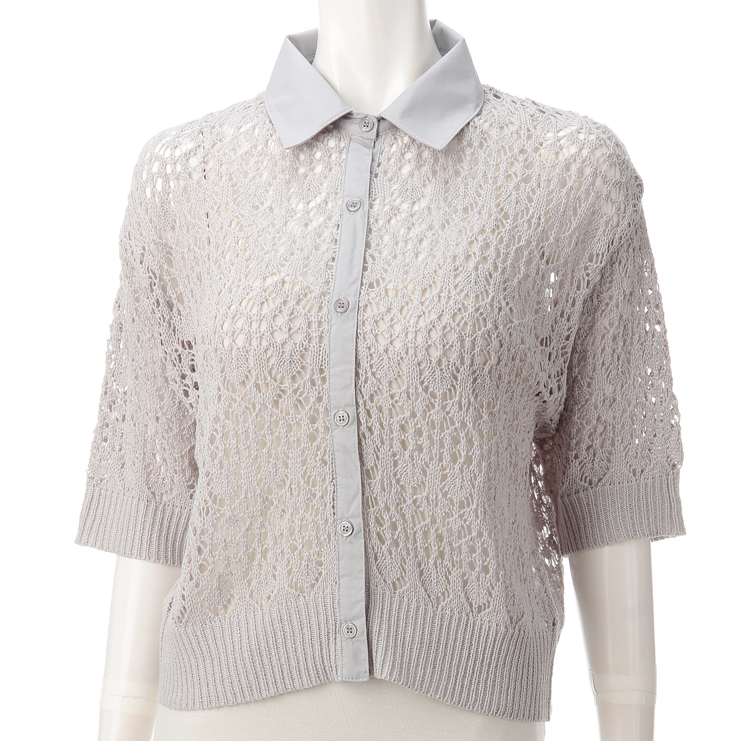 レース襟付きカーディガン