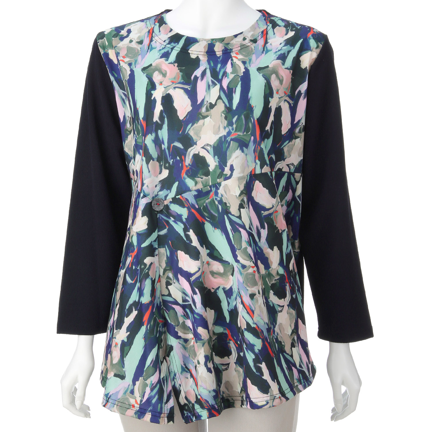 LLサイズ 前身プリントボタン付きチュニック - 画像5