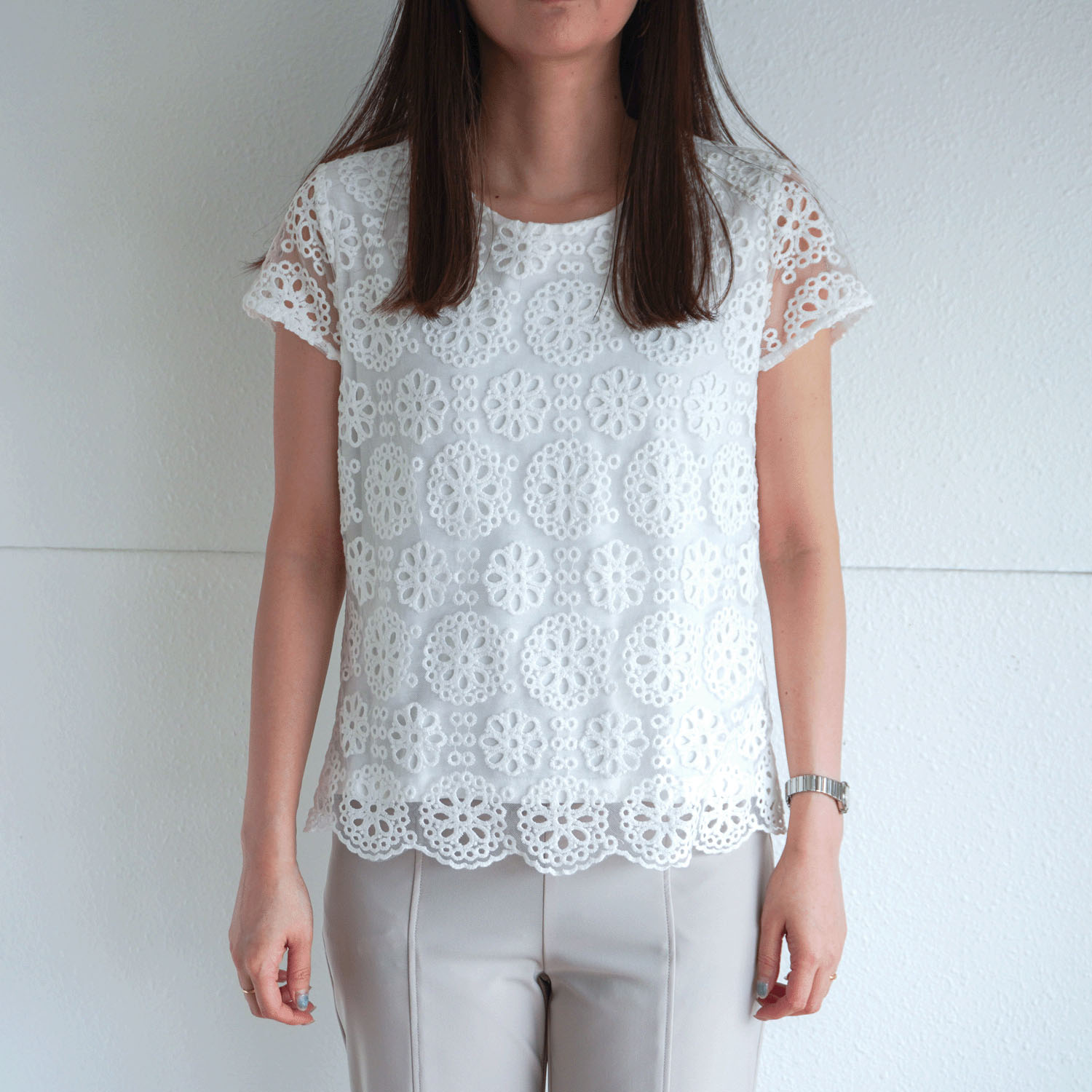 刺繍レースカットソー - 画像4