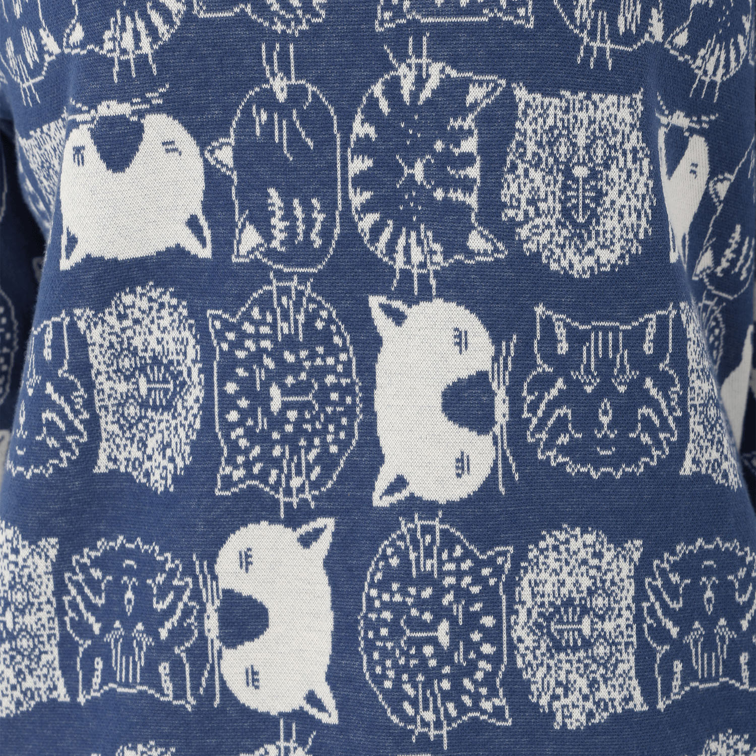 T’BIS STUDIO 長袖ネコ柄Wジャカードチュニック丈カットソー - 画像10