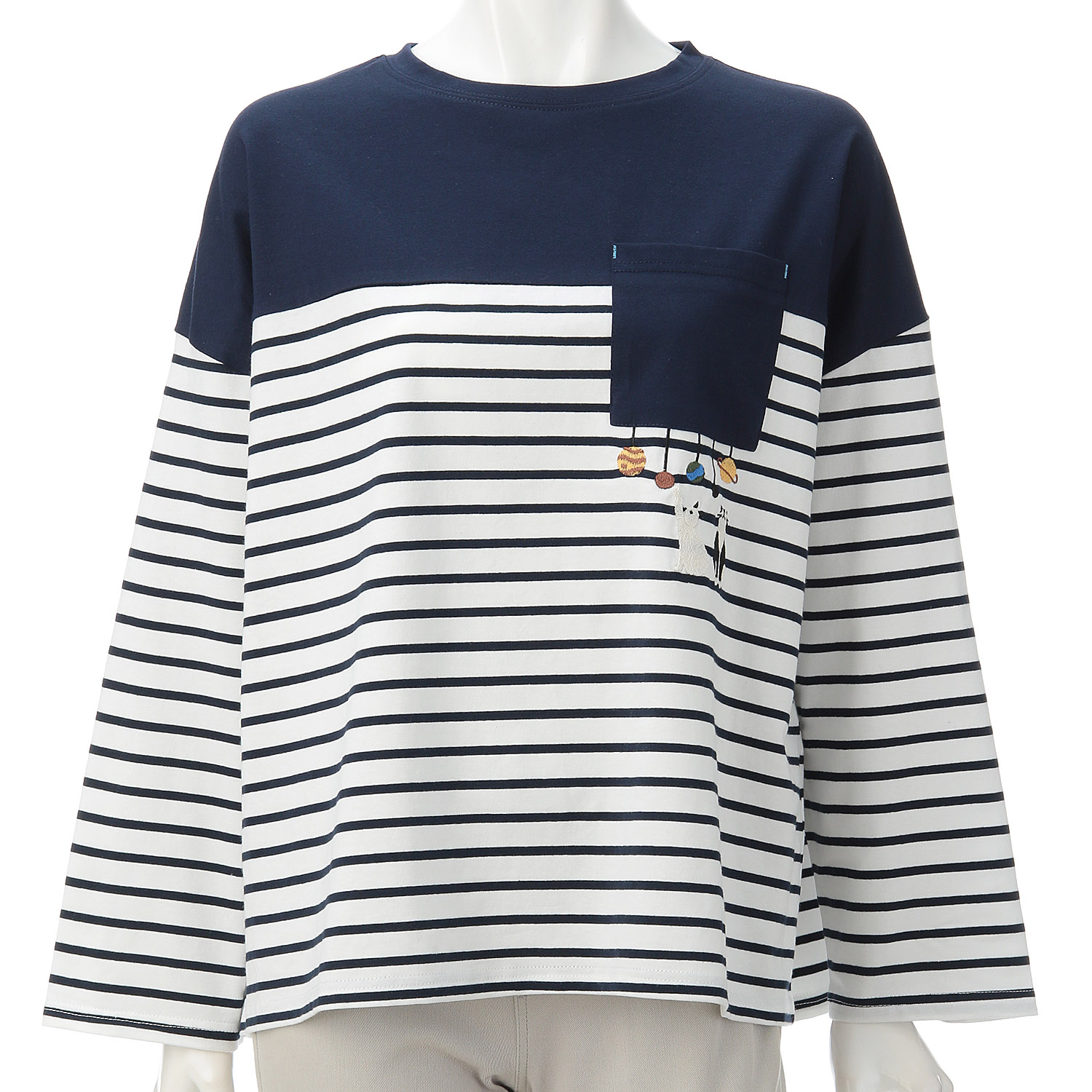 Myauris ネコ刺繍長袖Tシャツ - 画像4