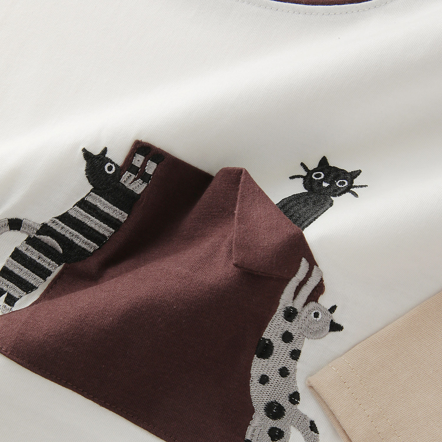 Myauris ネコ刺繍長袖Tシャツ - 画像8