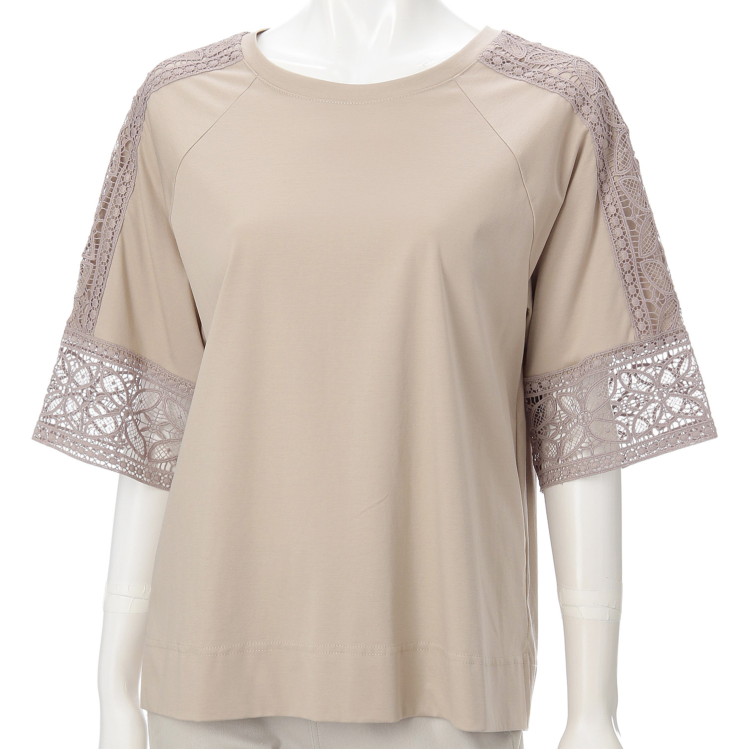 袖レースシルケットスムースチュニック - 画像13