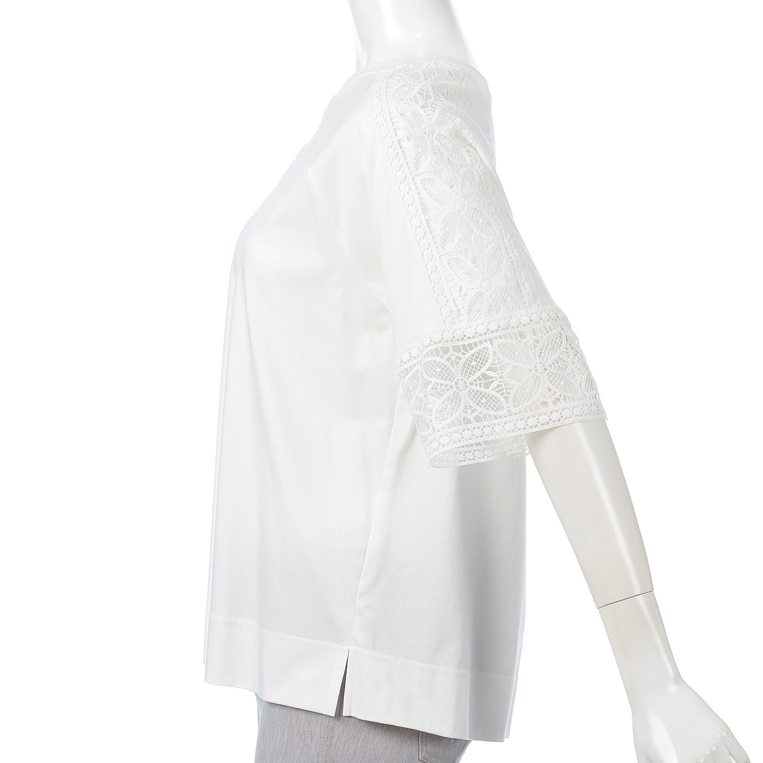袖レースシルケットスムースチュニック - 画像10