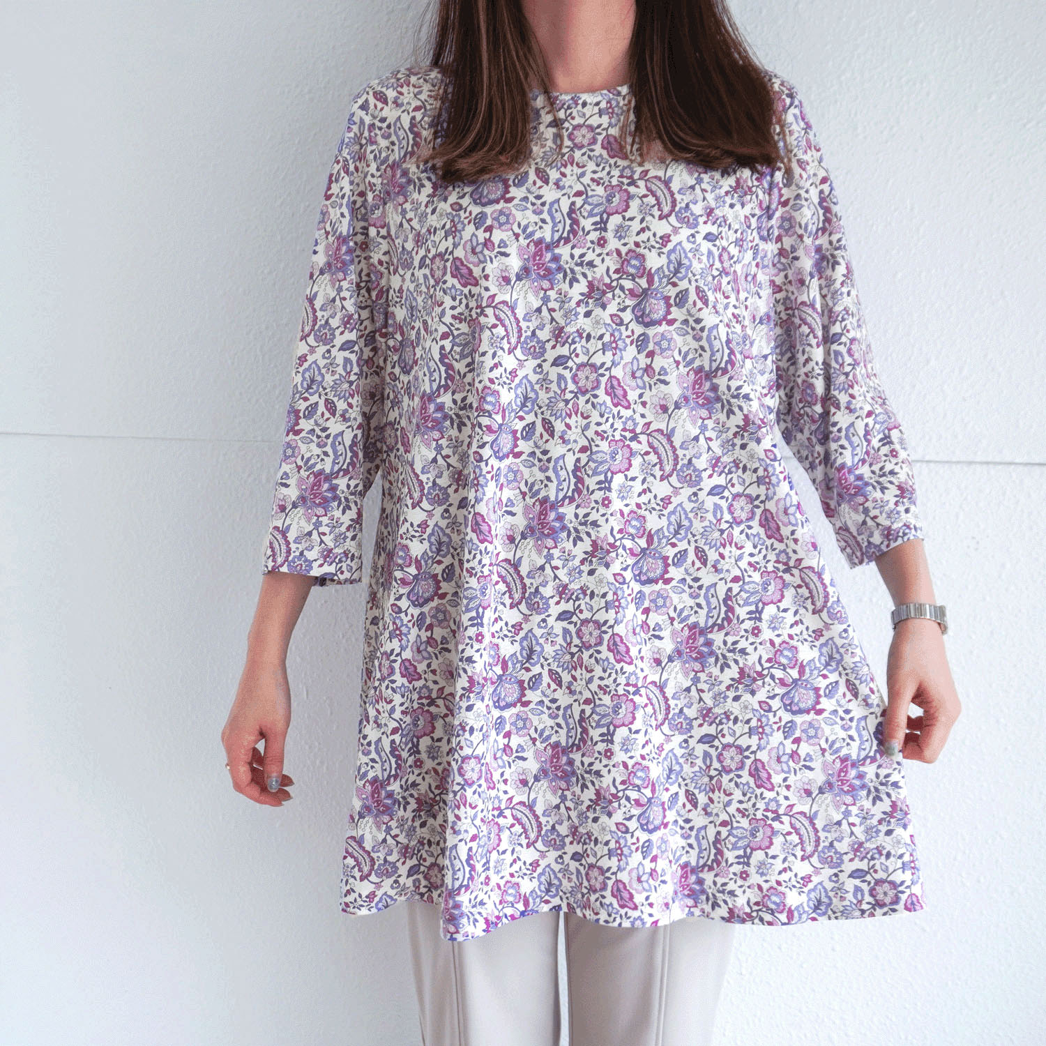 綿強撚SZ天竺プリントチュニック - 画像4