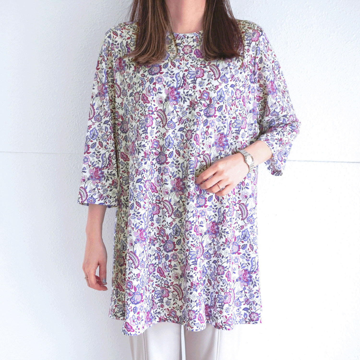 綿強撚SZ天竺プリントチュニック - 画像5