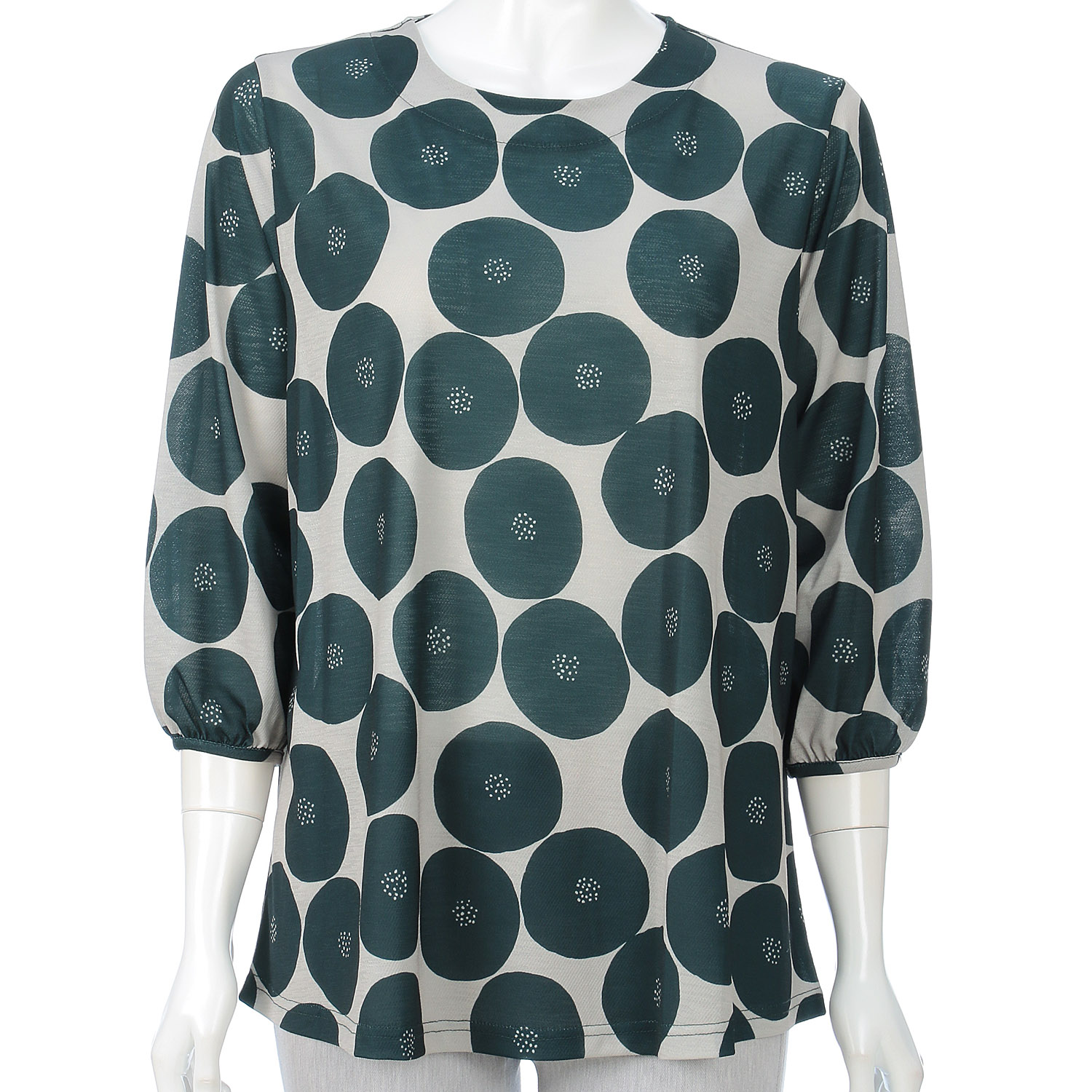 丸柄プリントチュニック