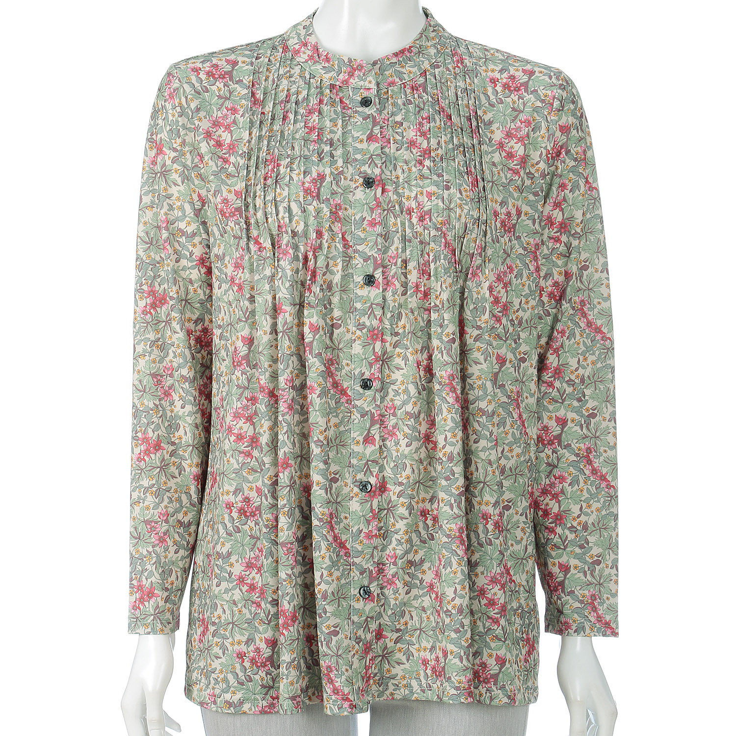 ピンタック前開きプリント