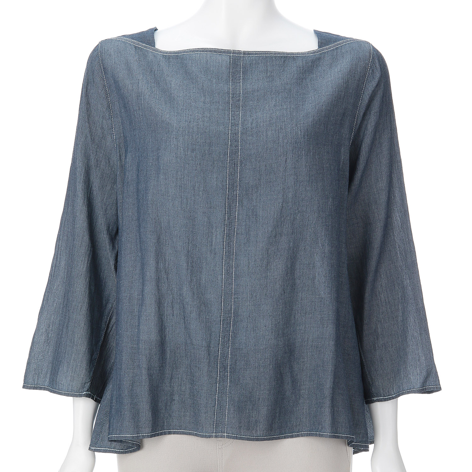 ツーオンスシアーデニムプルオーバー