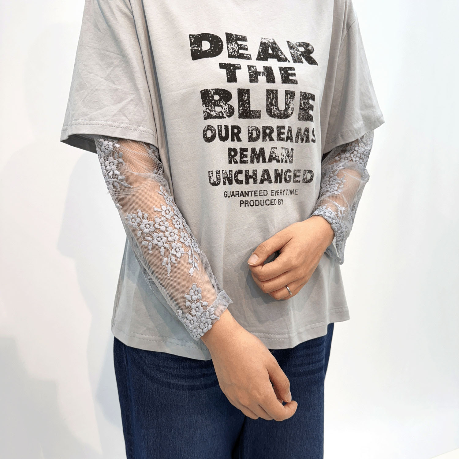 プリント袖レース使い - 画像3