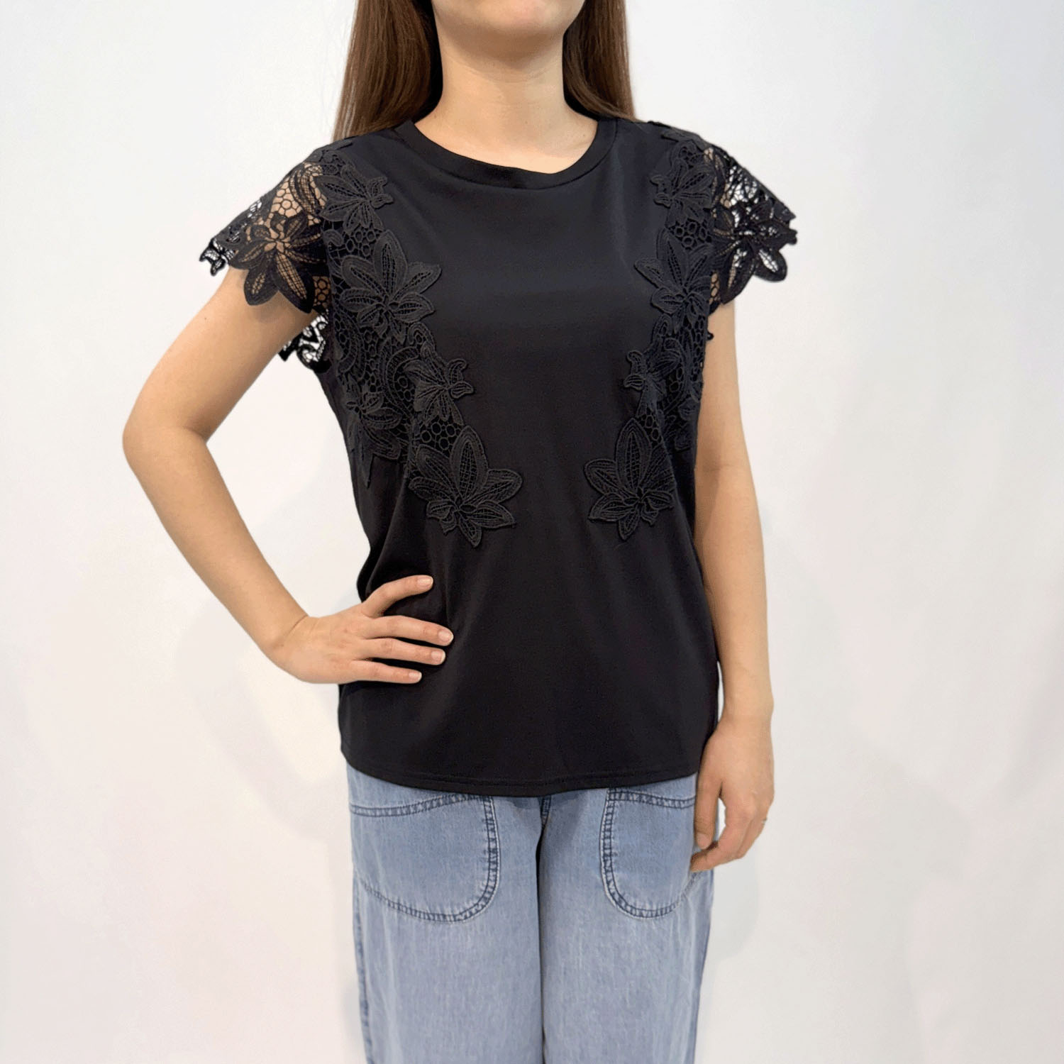 【Insta Live】レース使いフレンチ袖プルオーバー - 画像3