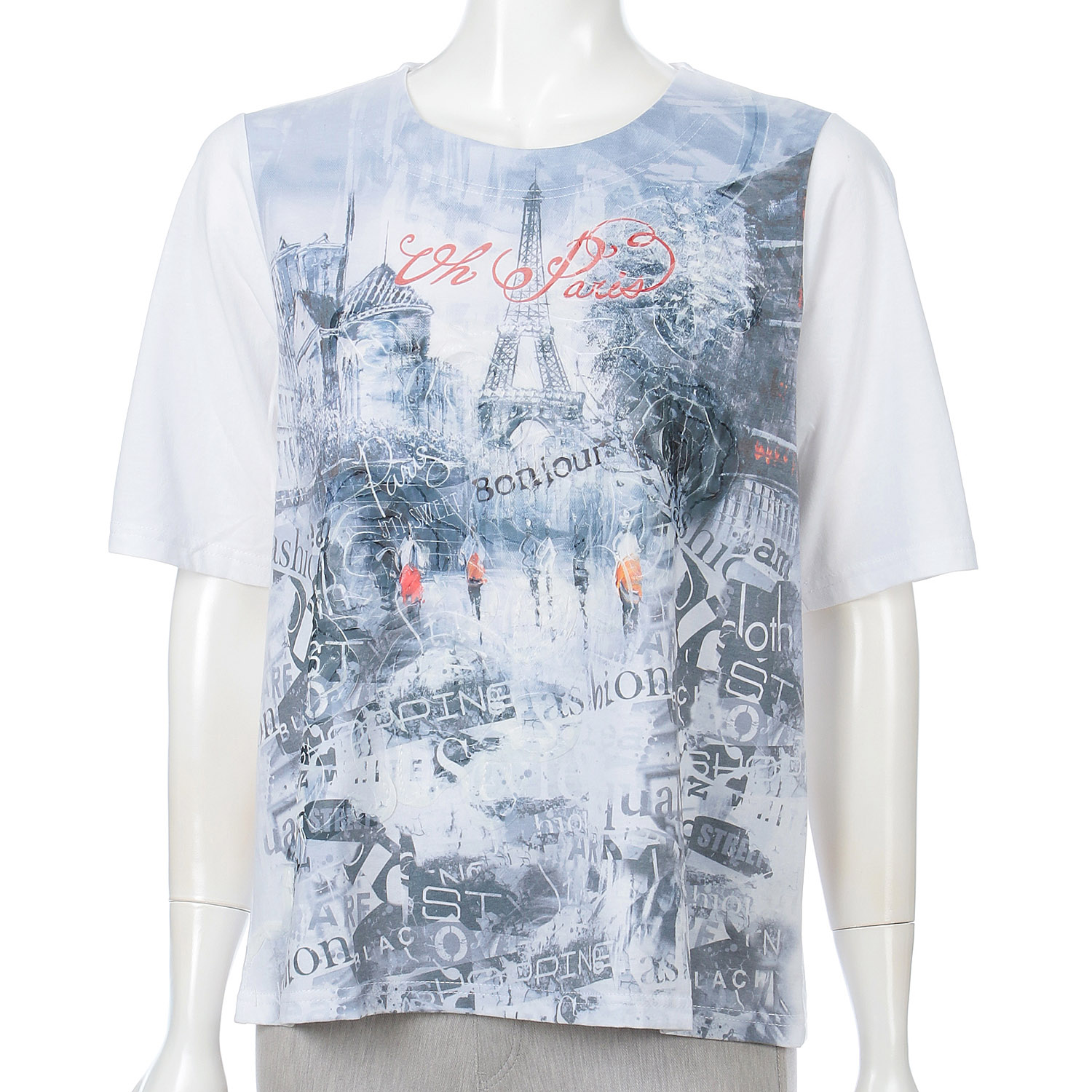 ハンドル刺繍入りプリントチュニック - 画像3