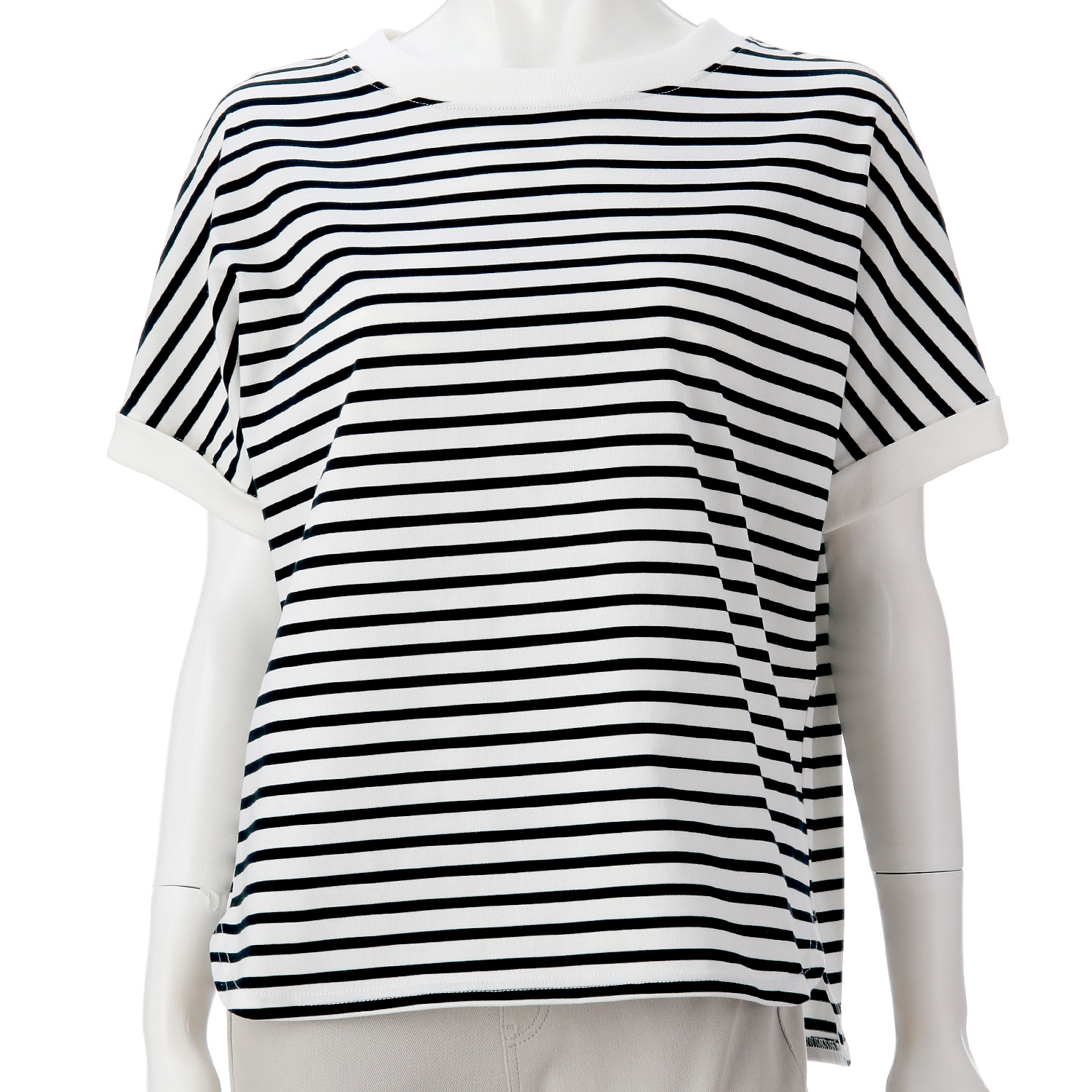 ボーダー袖ターンバックカットソー - 画像8