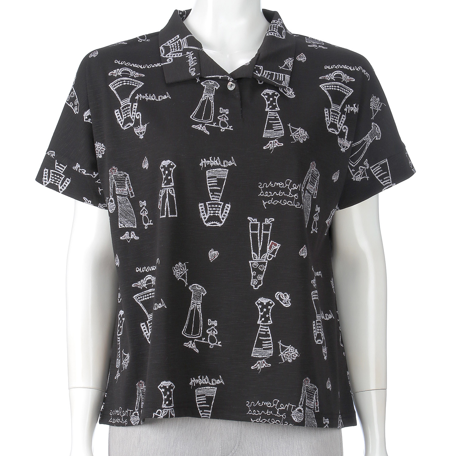 プリント襟付きカットソー - 画像2