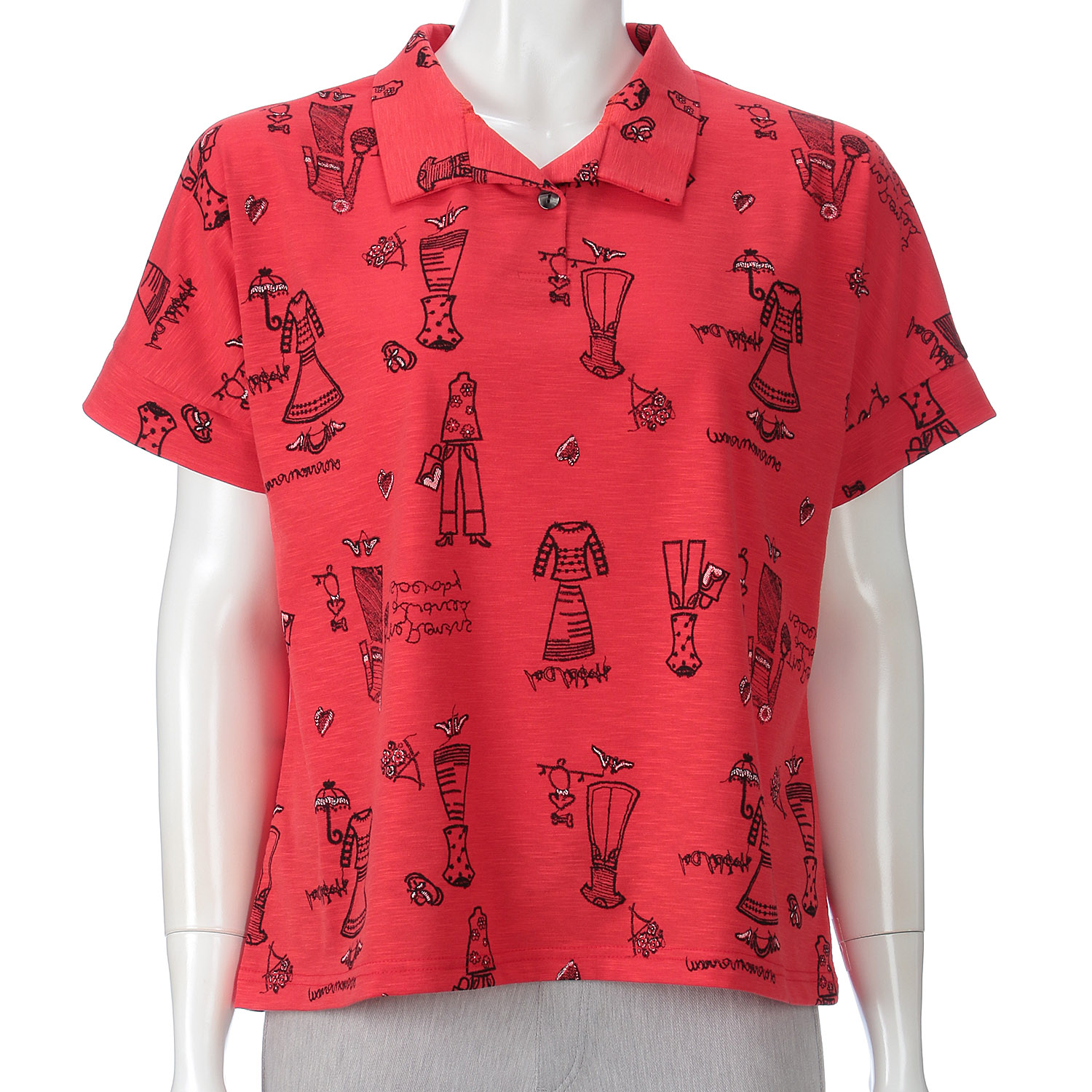 プリント襟付きカットソー - 画像4