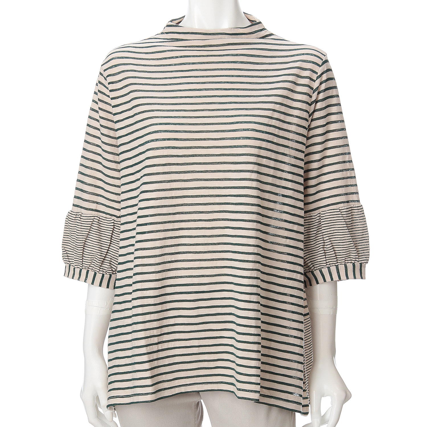 ボーダー五分袖Tシャツ - 画像2