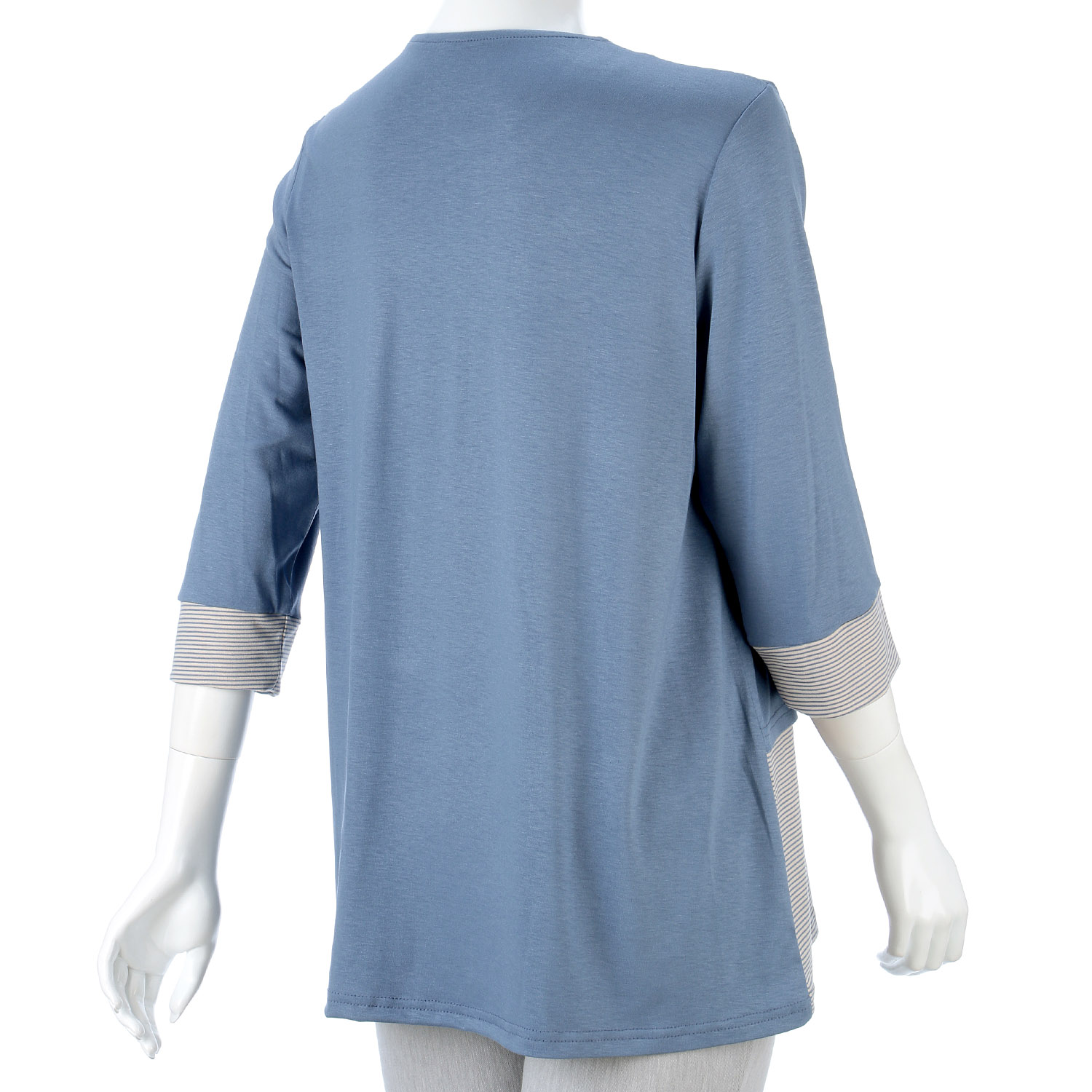 重ね着風ボーダー使いチュニック - 画像4