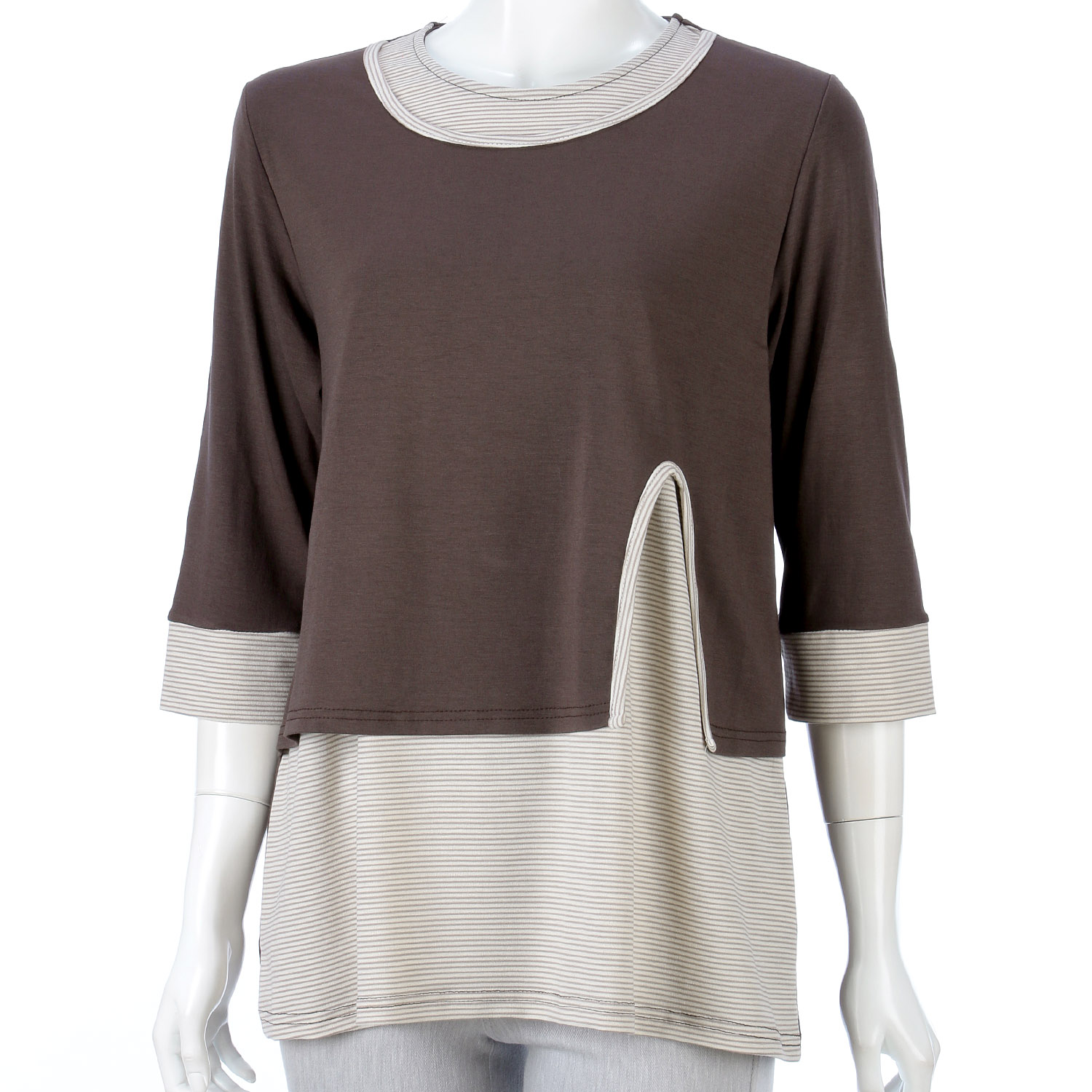 重ね着風ボーダー使いチュニック