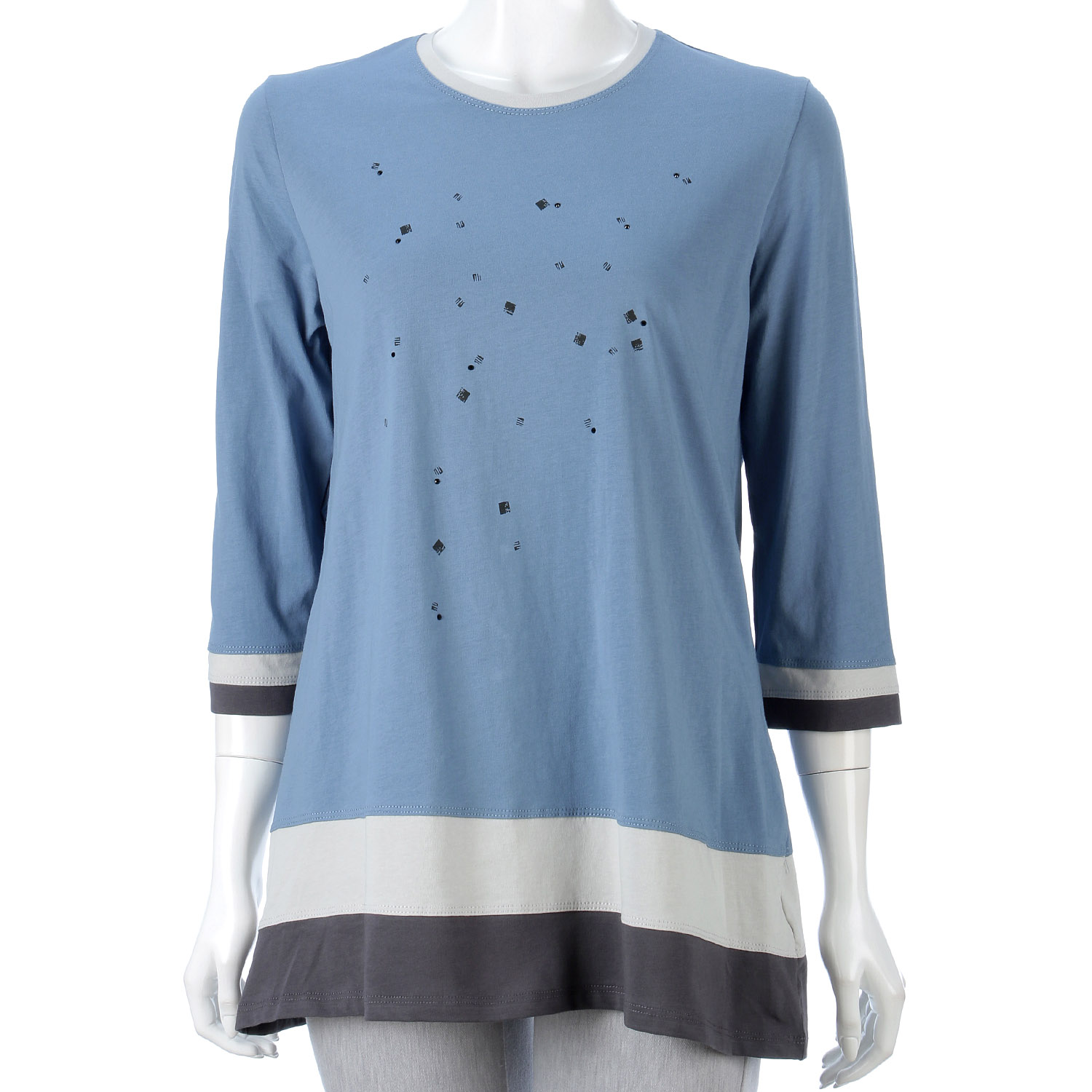 プリント配色チュニック