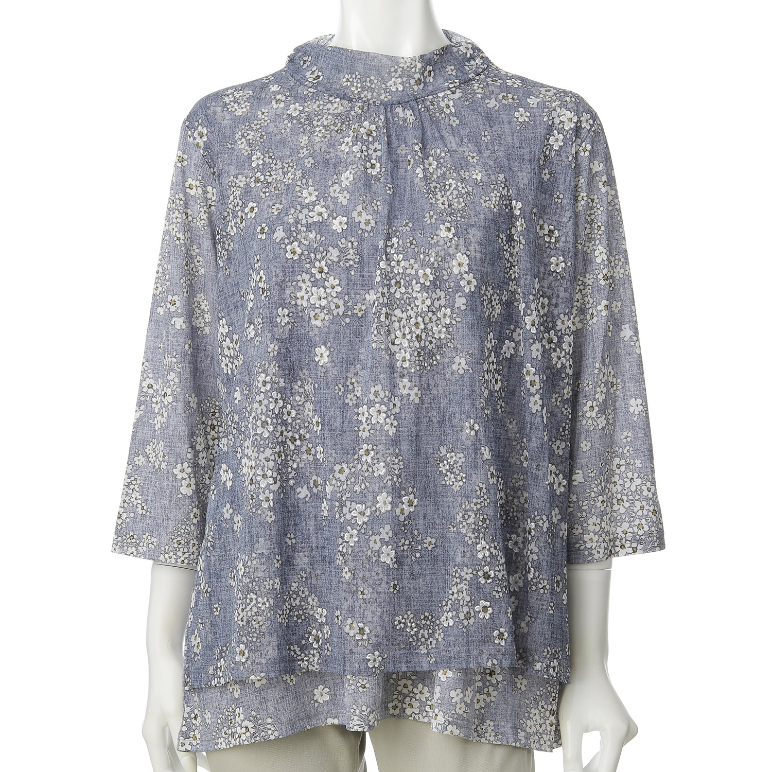 LLサイズ 花柄プリントチュニック