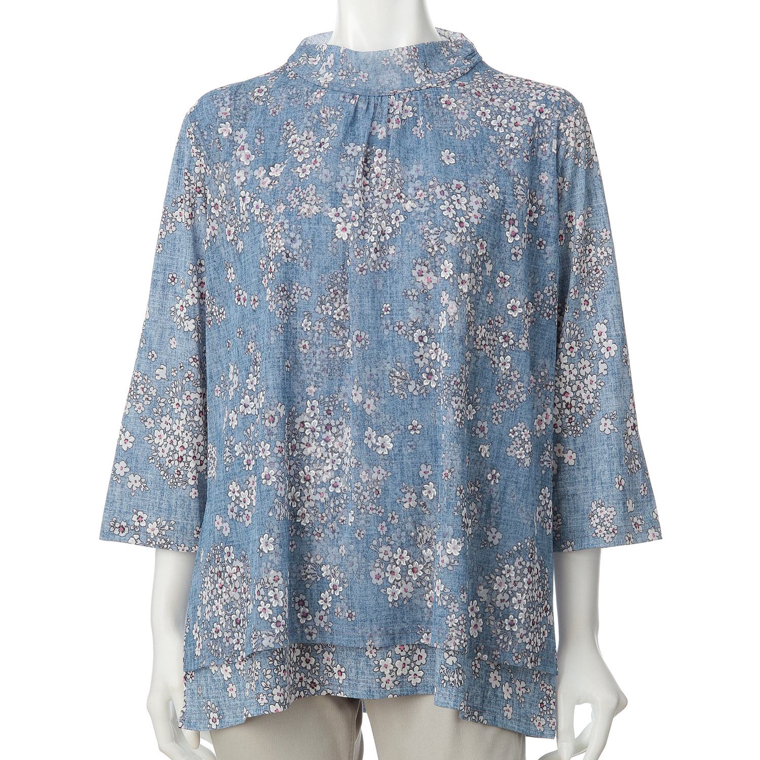 LLサイズ 花柄プリントチュニック