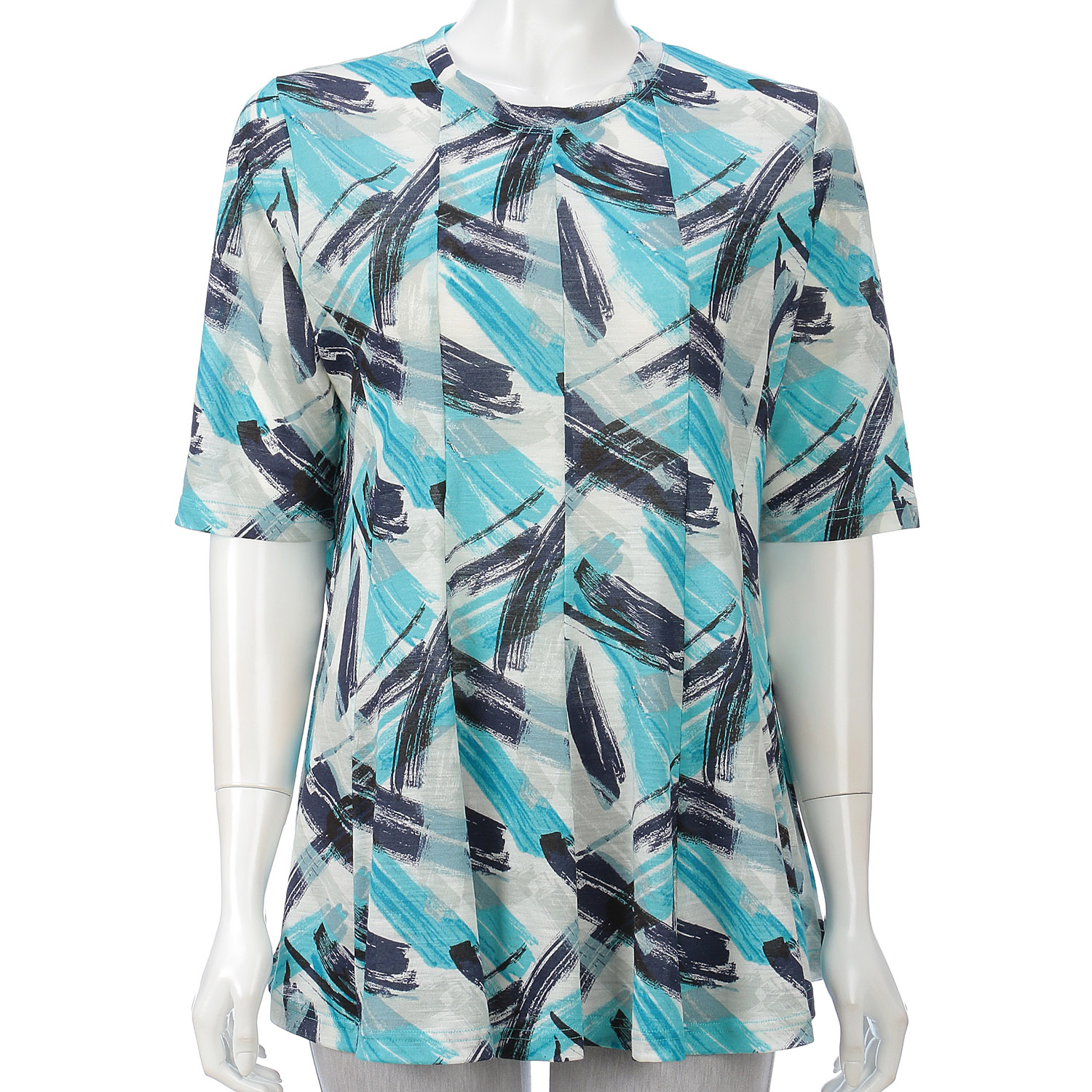 線柄プリントチュニック - 画像2