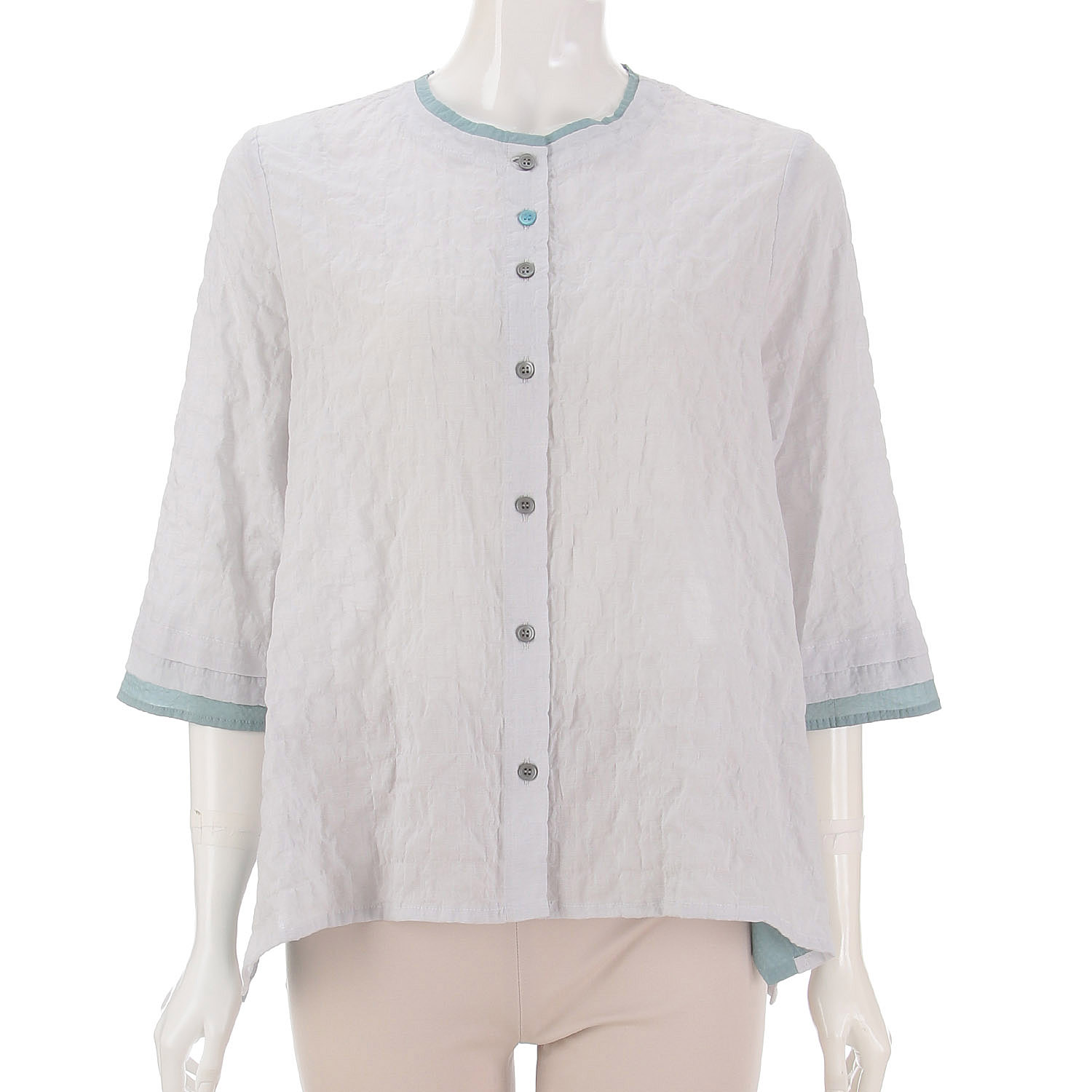 アトリエ雅 異素材配色ブラウス - 画像2