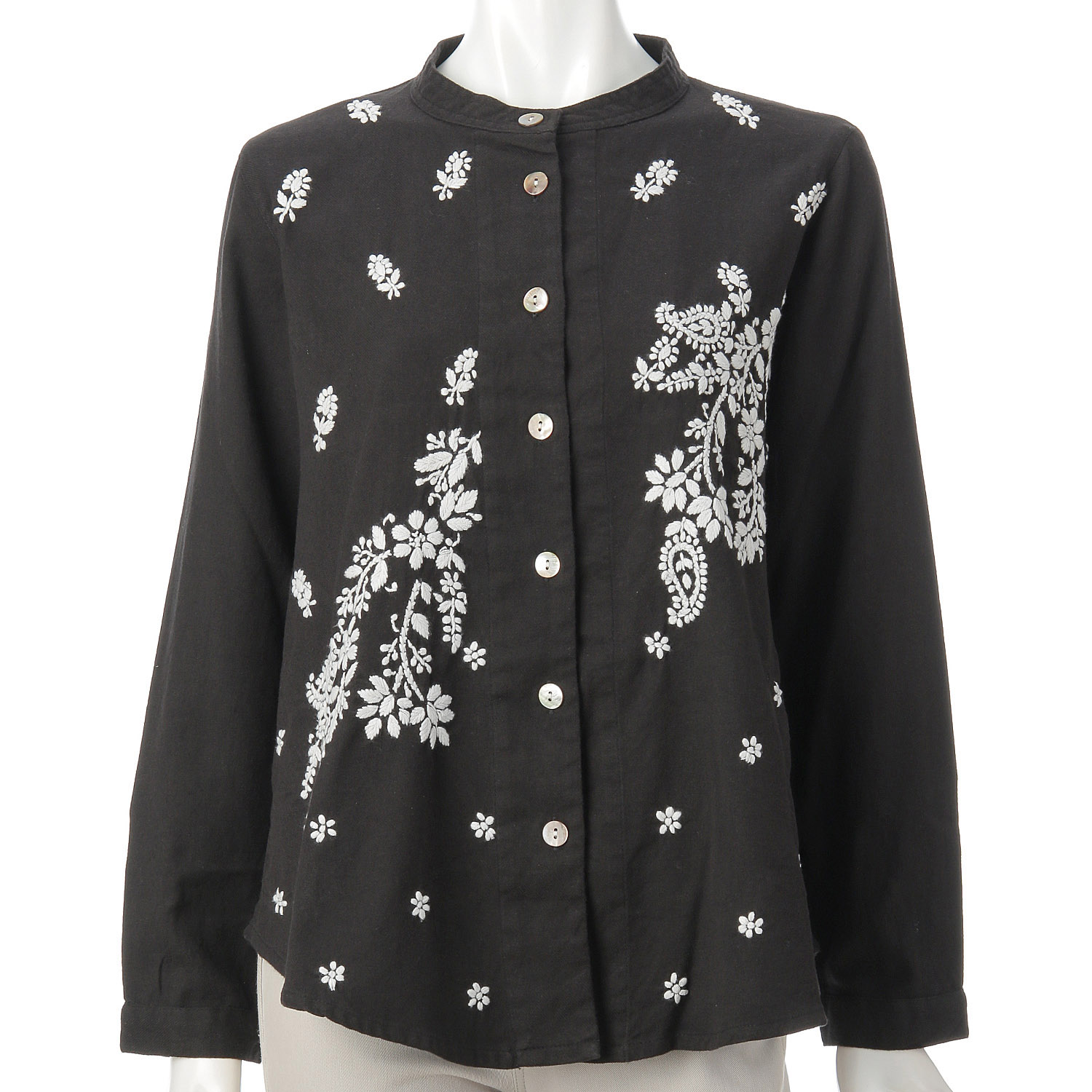 インディゴ 手刺繍ブラウス - 画像2