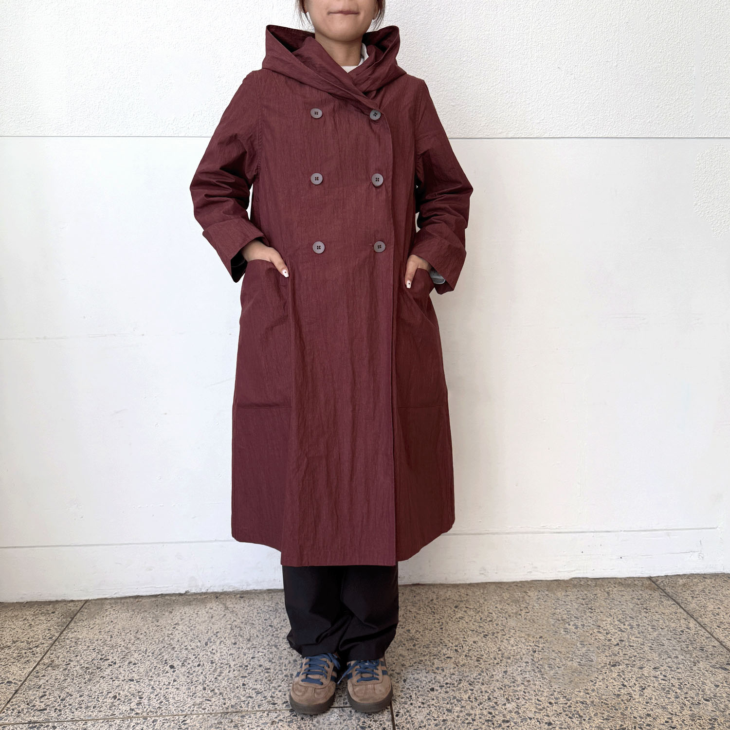 インディゴ 綿ナイロンダブルコート - 画像6