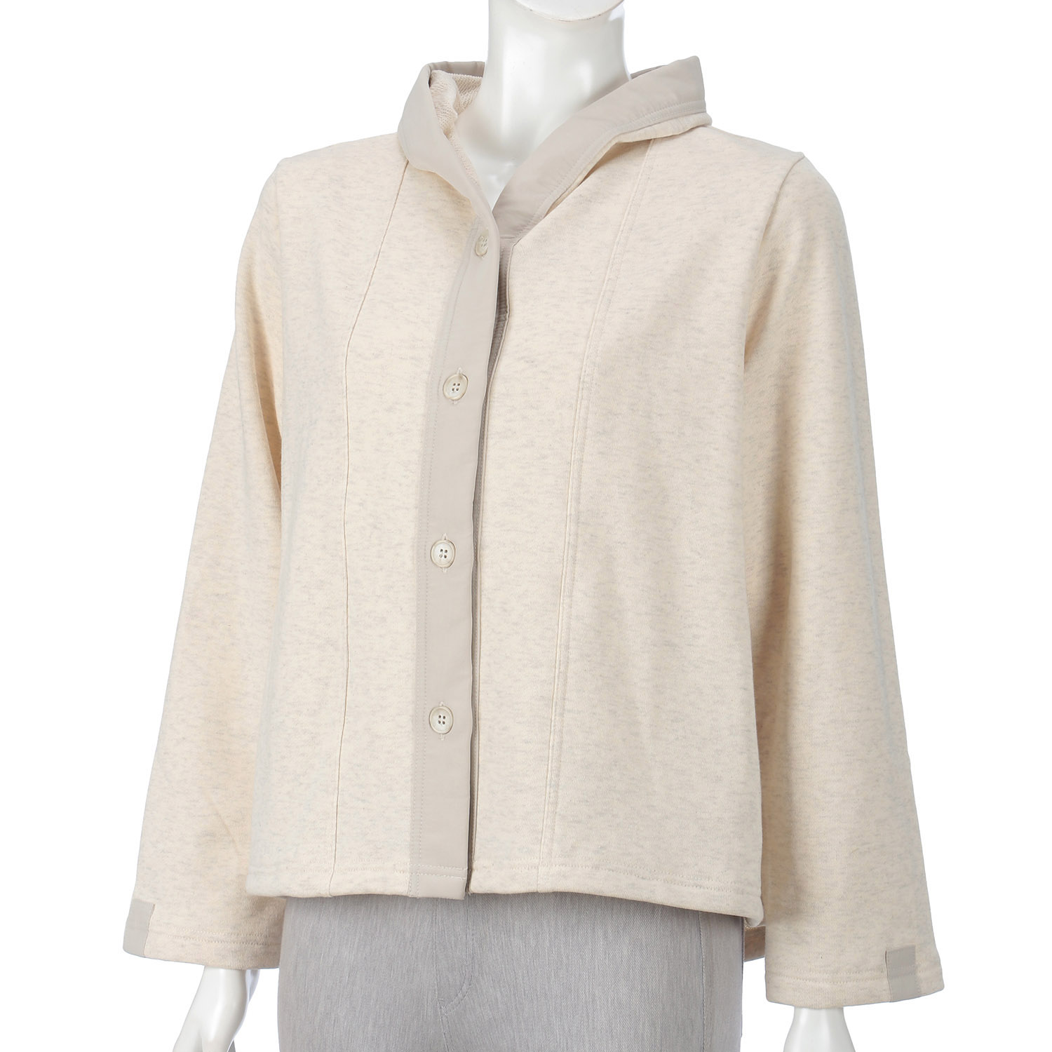 アトリエ雅 裏毛チビフードカーデパーカー - 画像2