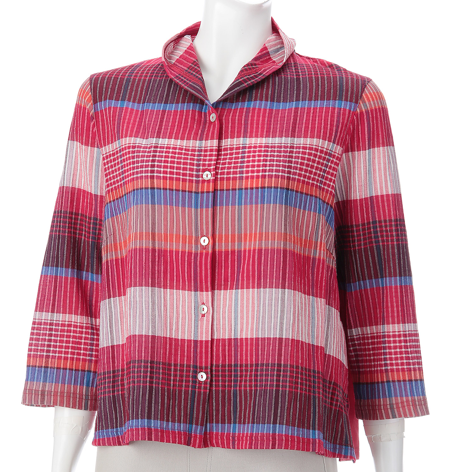 アトリエ雅 チェック無地配色カーディガン