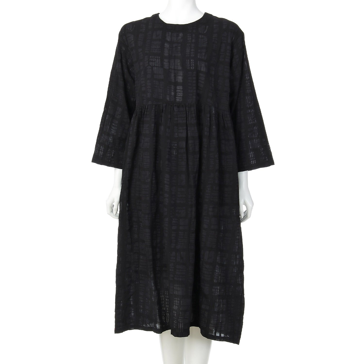 ケトレード ブロックエンボスギャザーワンピース - 画像2