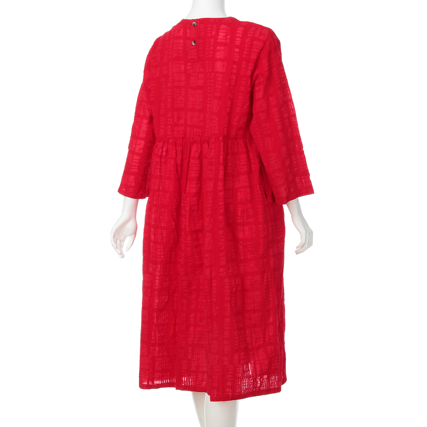 ケトレード ブロックエンボスギャザーワンピース - 画像4