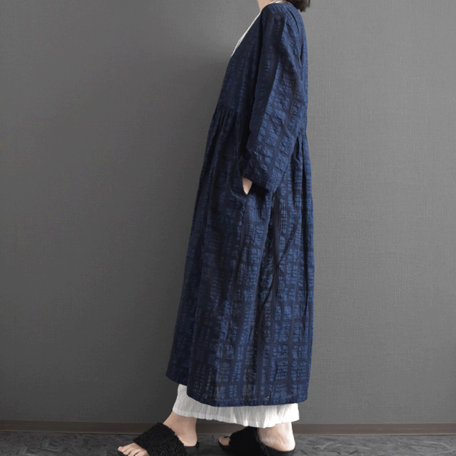 ケトレード ブロックエンボスギャザーワンピース - 画像7