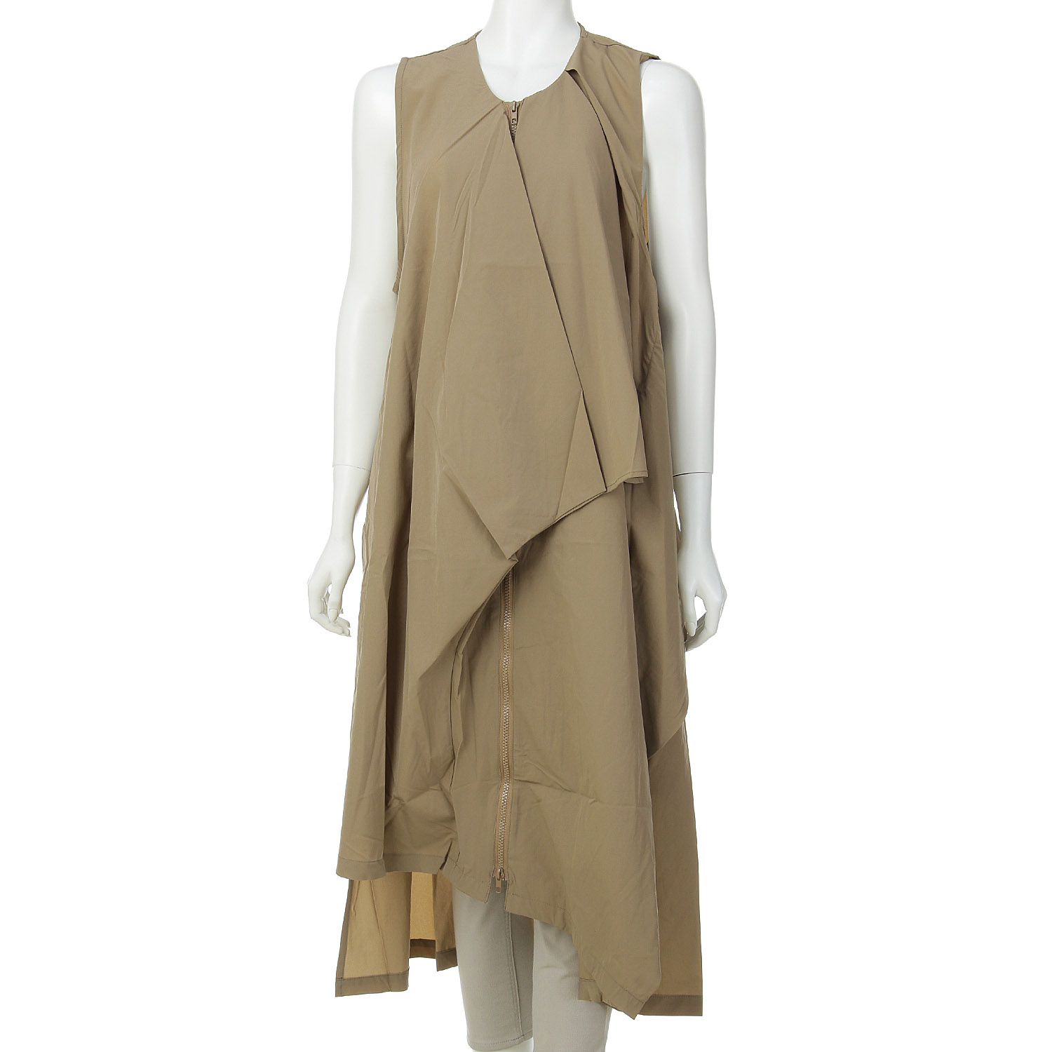 ケトレード アシンメトリードレープロングベスト - 画像5