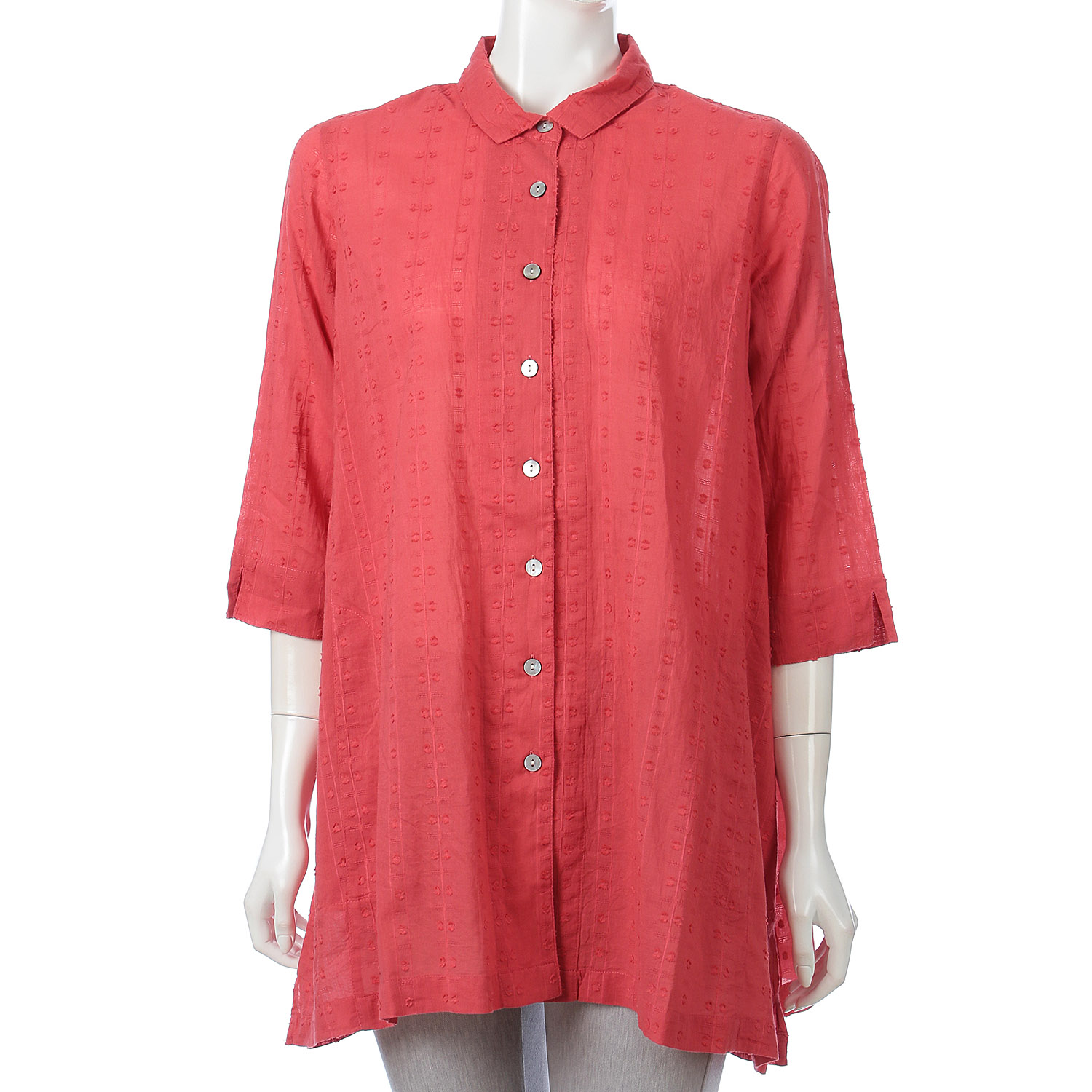 インディゴ ドビー織チュニックブラウス - 画像6